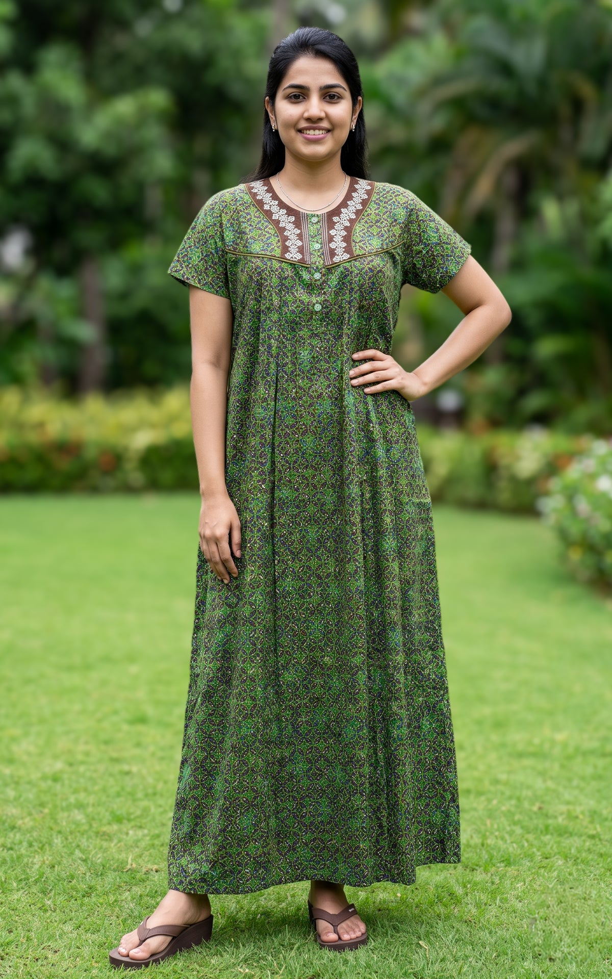 Cotton Straight Fit Nighty-166SS5