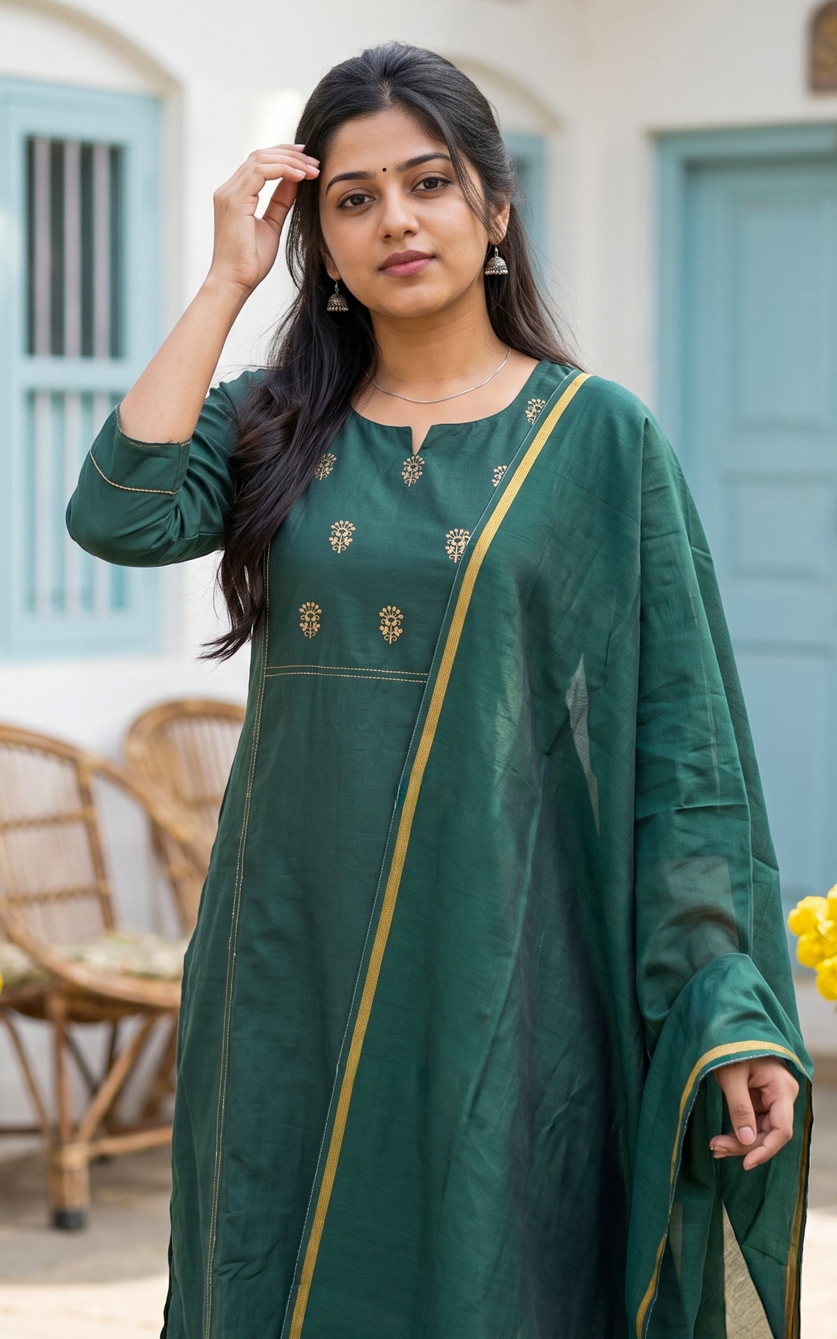 Harnika Green (Kurti+Dupatta)