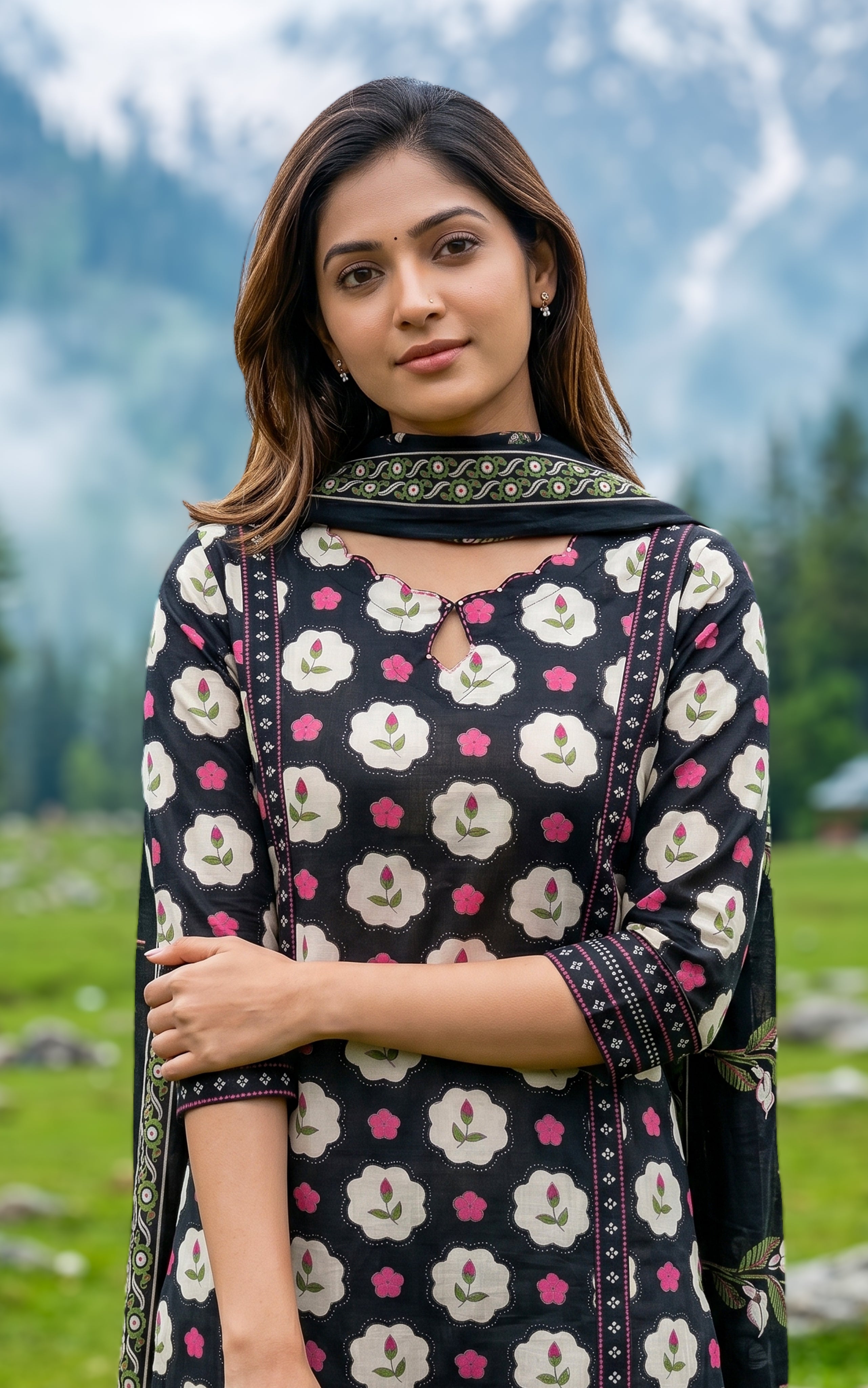 Mathimozhi A (Kurti+Pant+Dupatta)