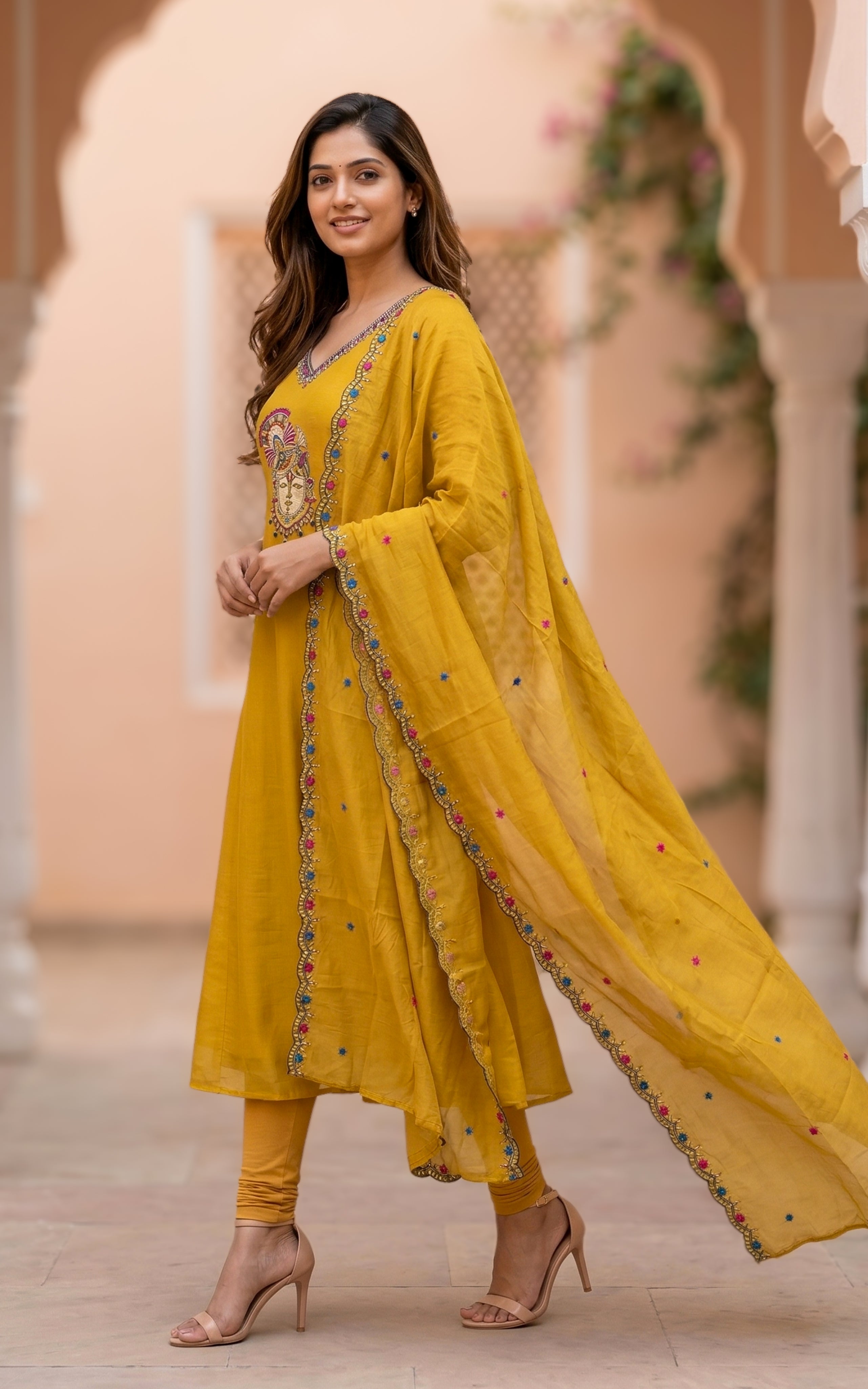 Thulir Mustard (Kurti+Dupatta)