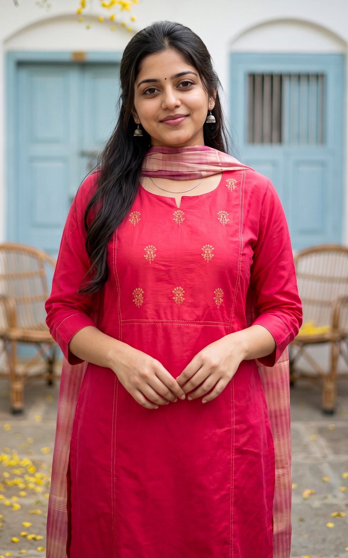 Harnika Hibiscus (Kurti+Dupatta)
