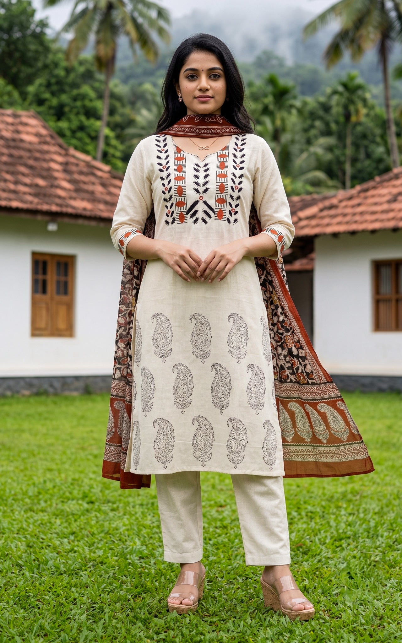 Nayani Handblock (Kurti+Pant+Dupatta)