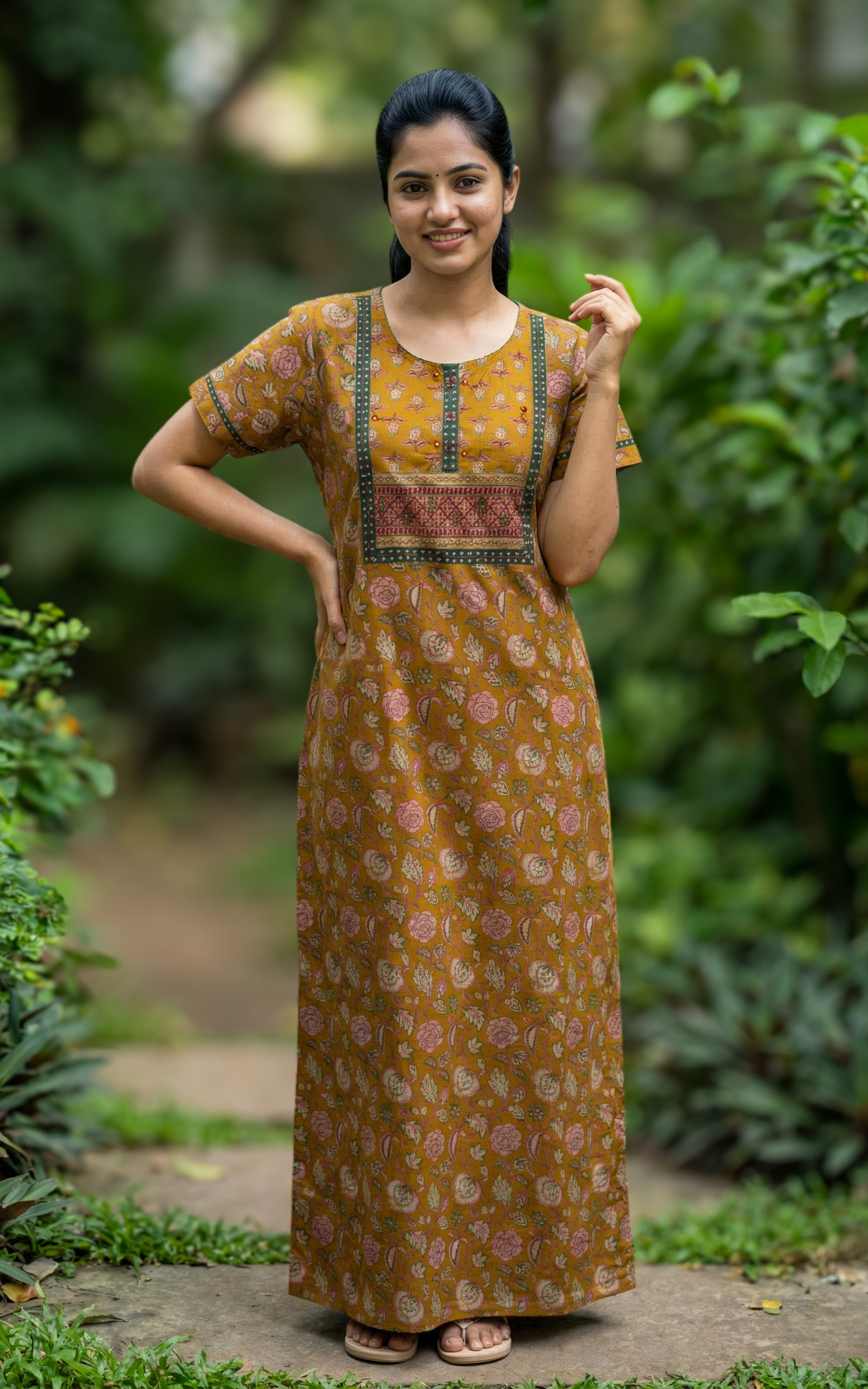 Cotton Straight Fit Nighty-158SR311