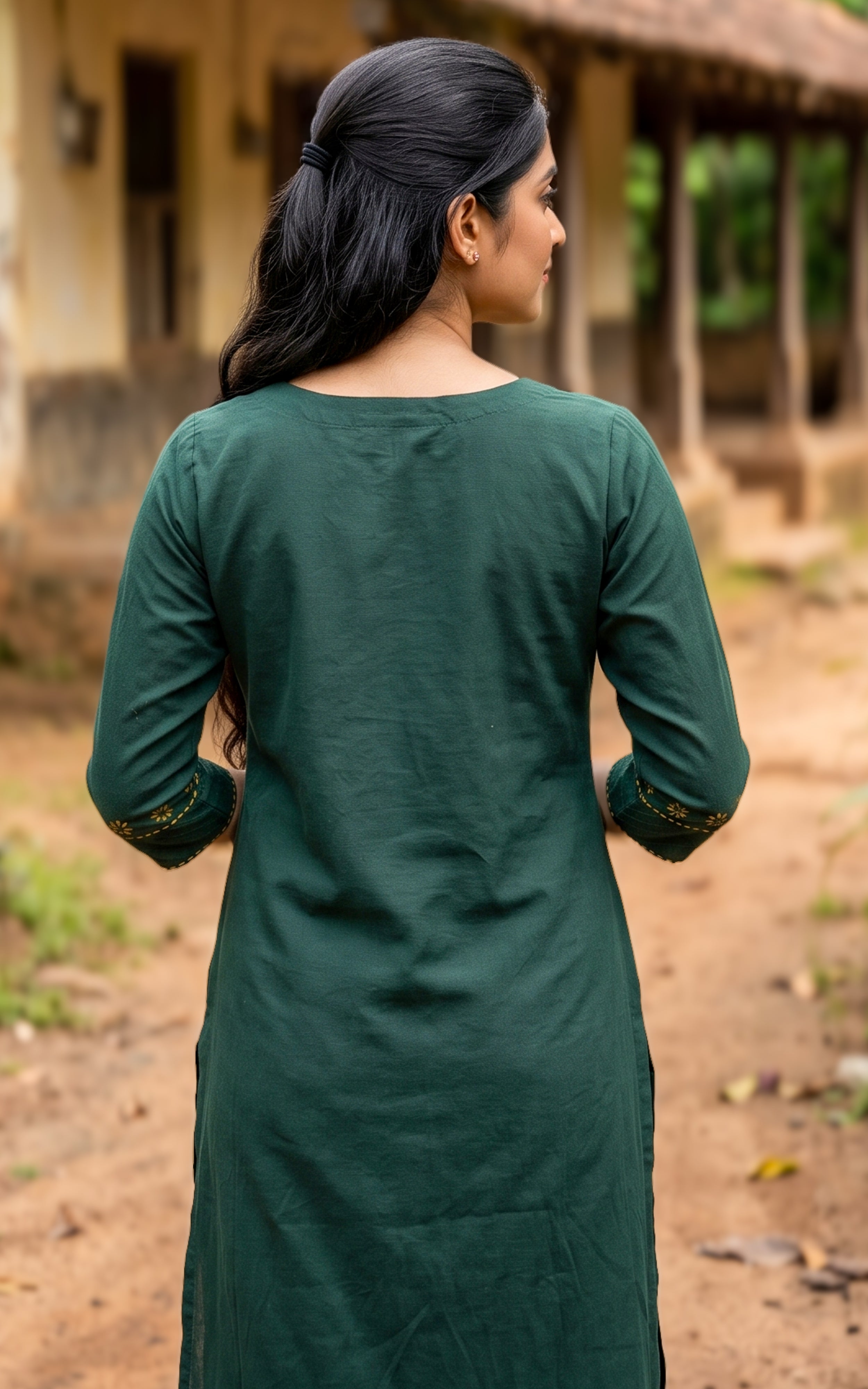 Masani Bottle Green (Only Kurti)