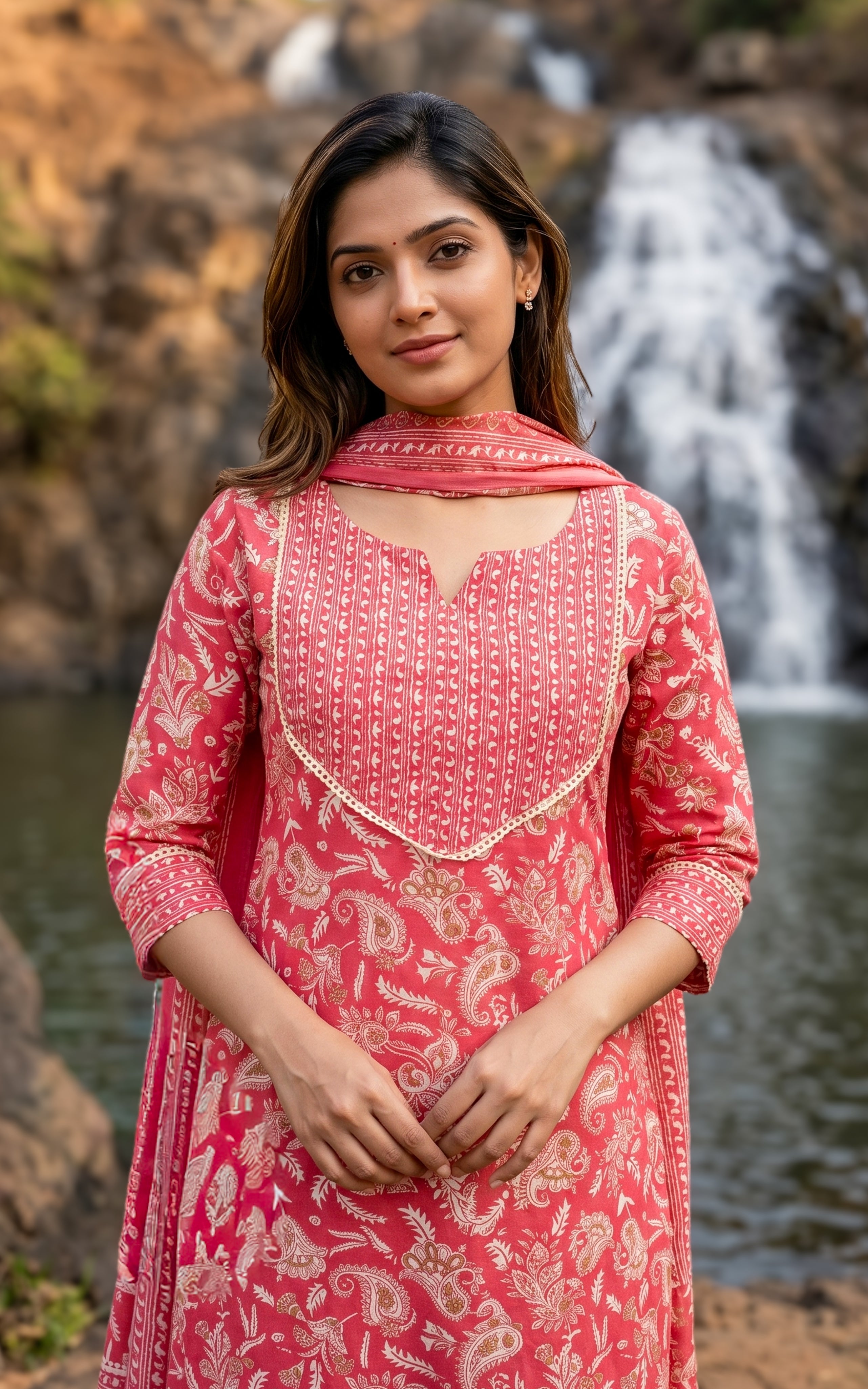 Straight cut cotton kurti for women