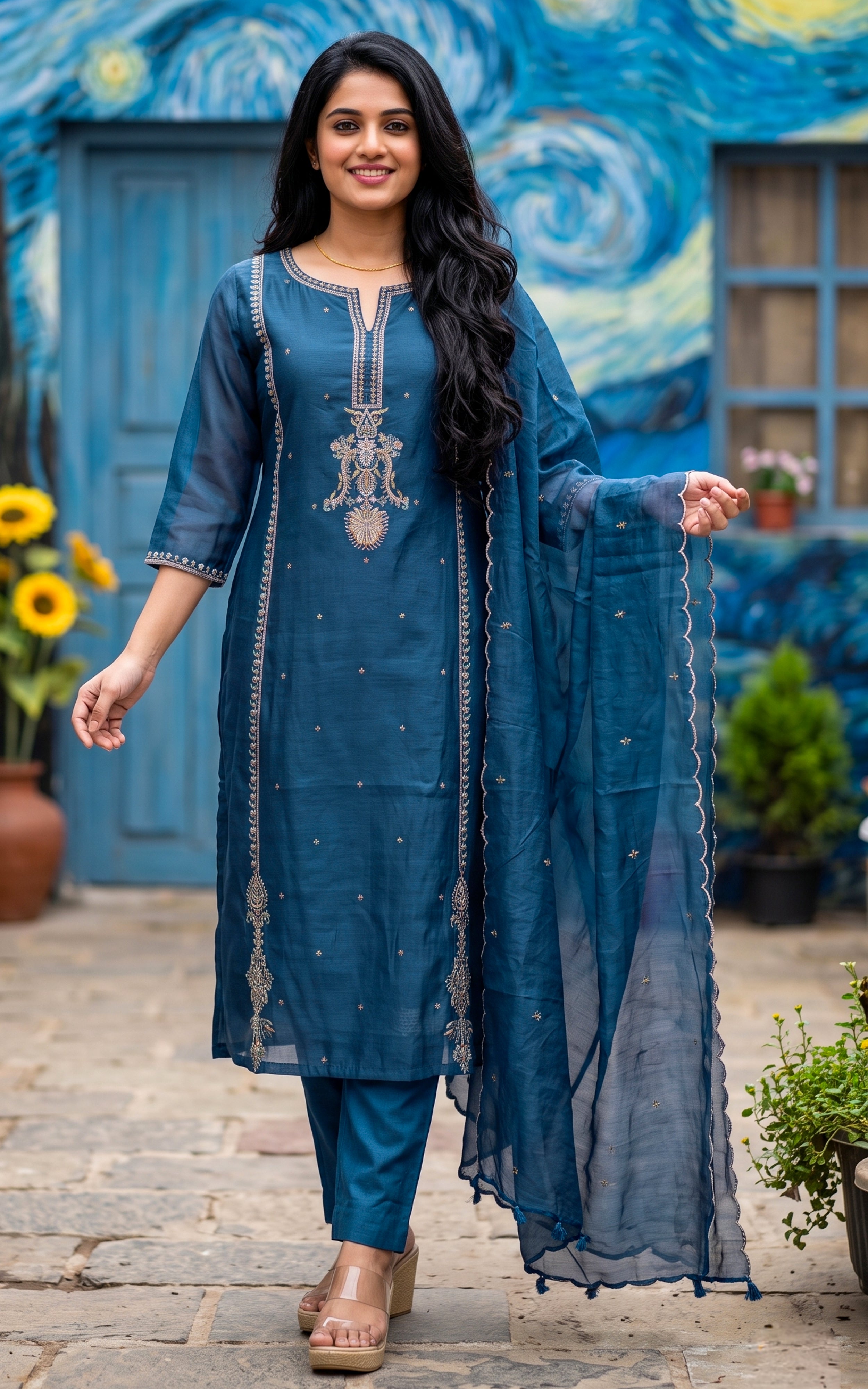 Faridha (Kurti+Pant+Dupatta)