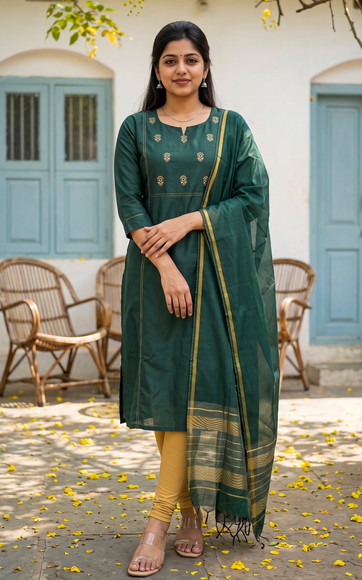 Harnika Green (Kurti+Dupatta)
