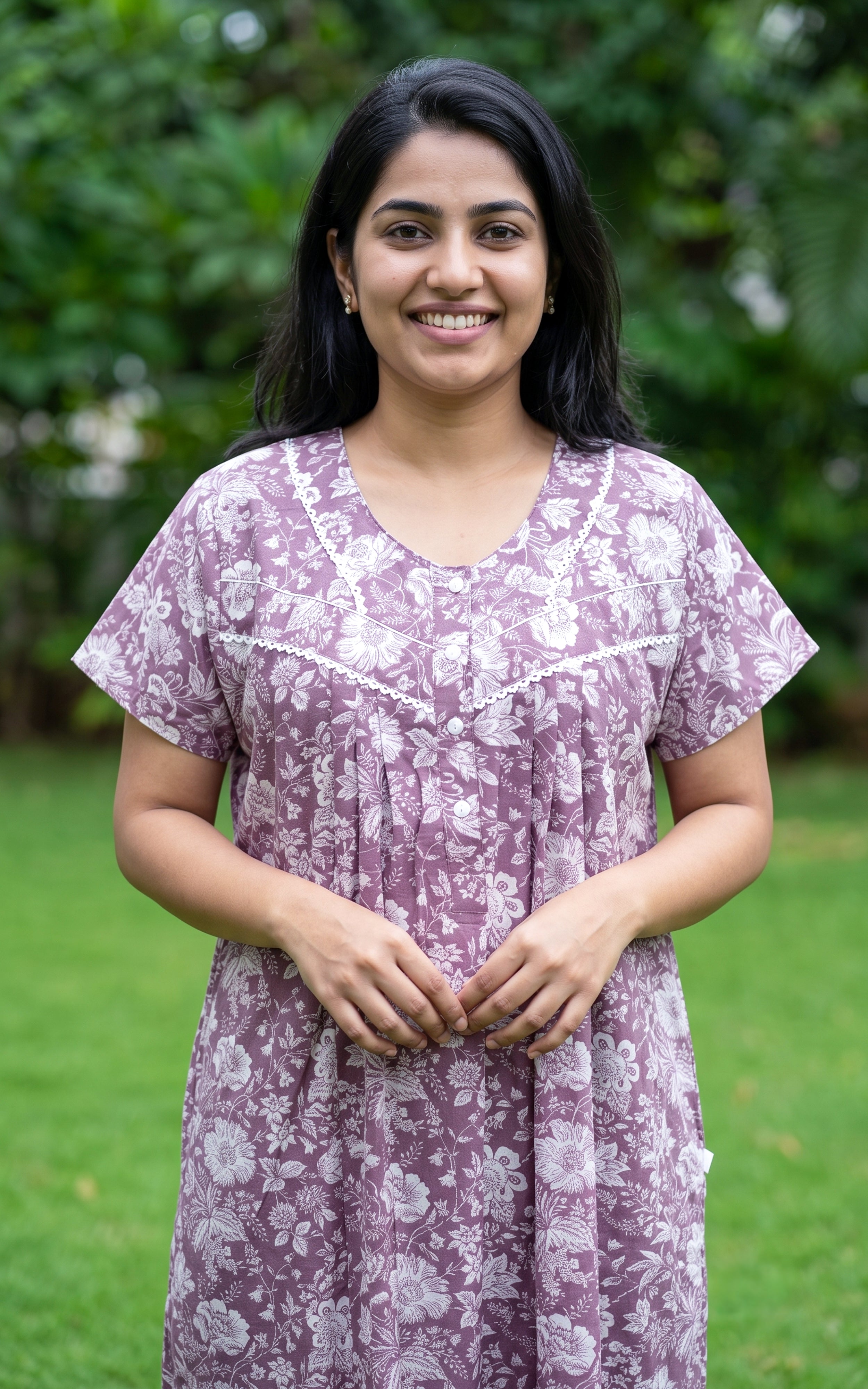 Cotton Straight Fit Nighty-164SS6A