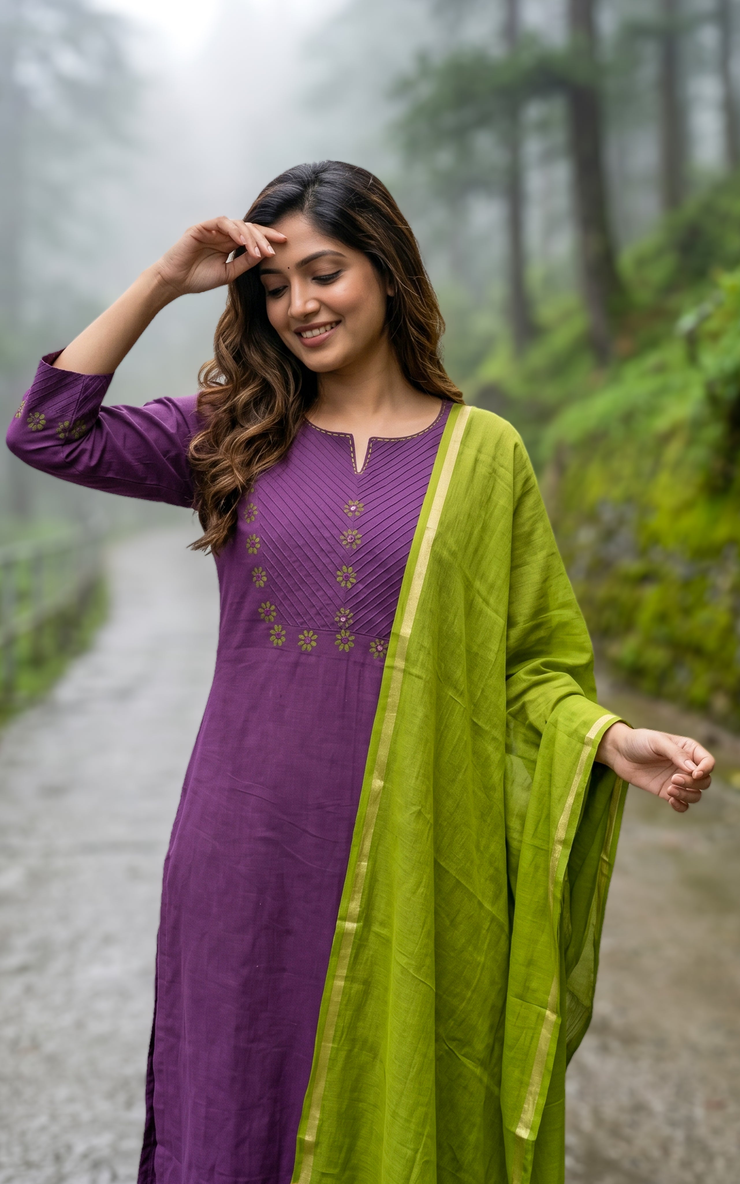 Masani Purple (Kurti+Dupatta)
