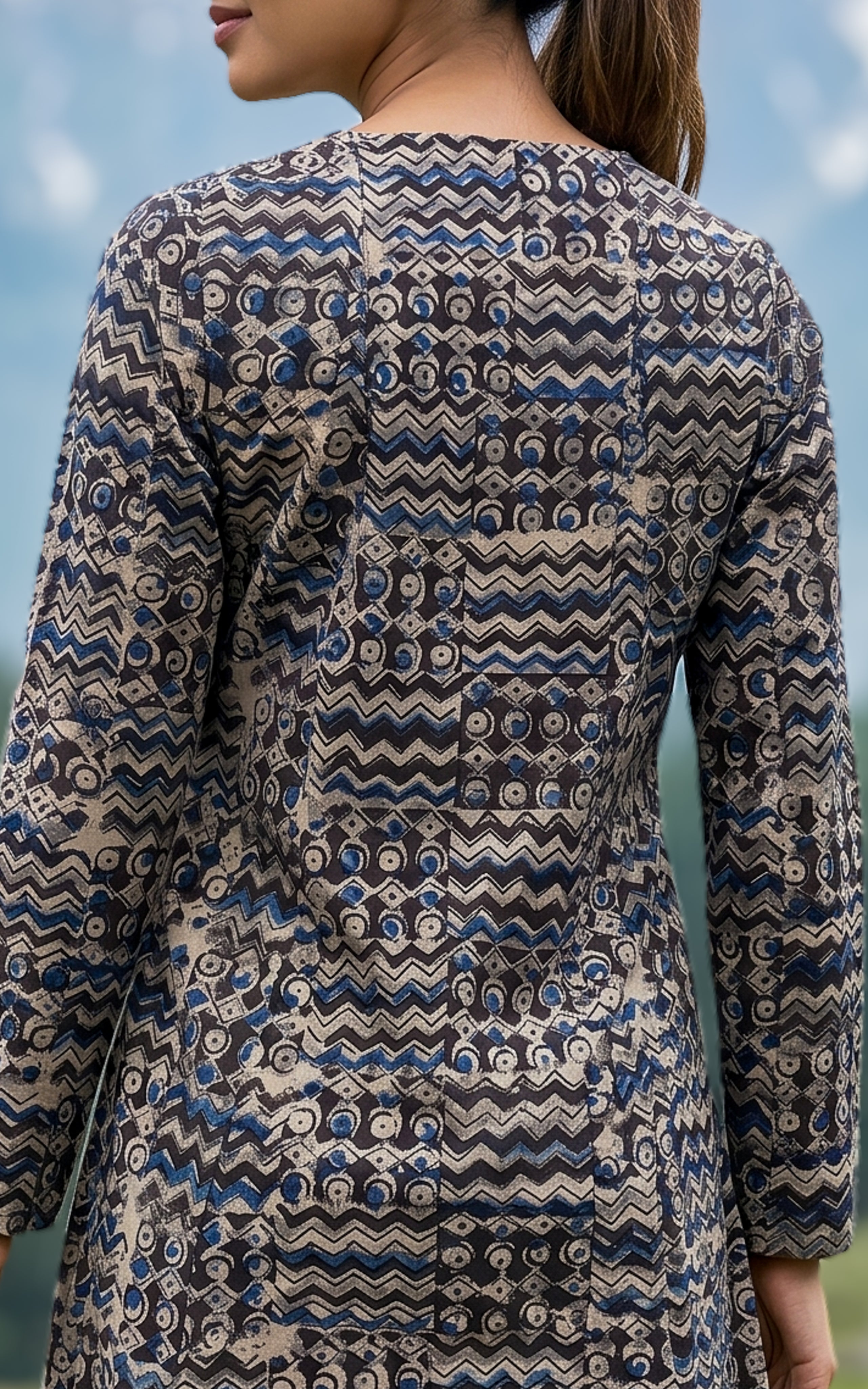 Traditional Kalamkari long kurti for women