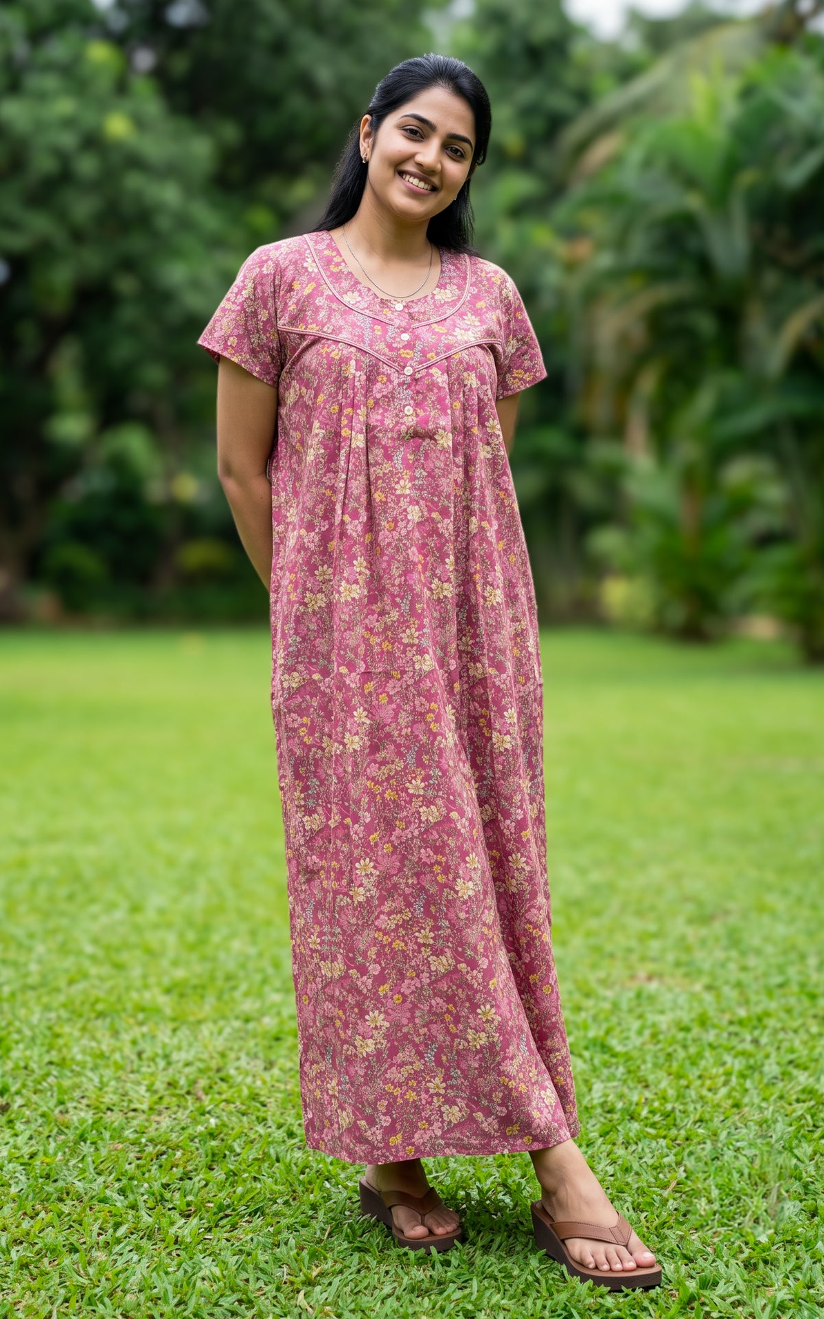 Cotton Straight Fit Nighty-166SS4