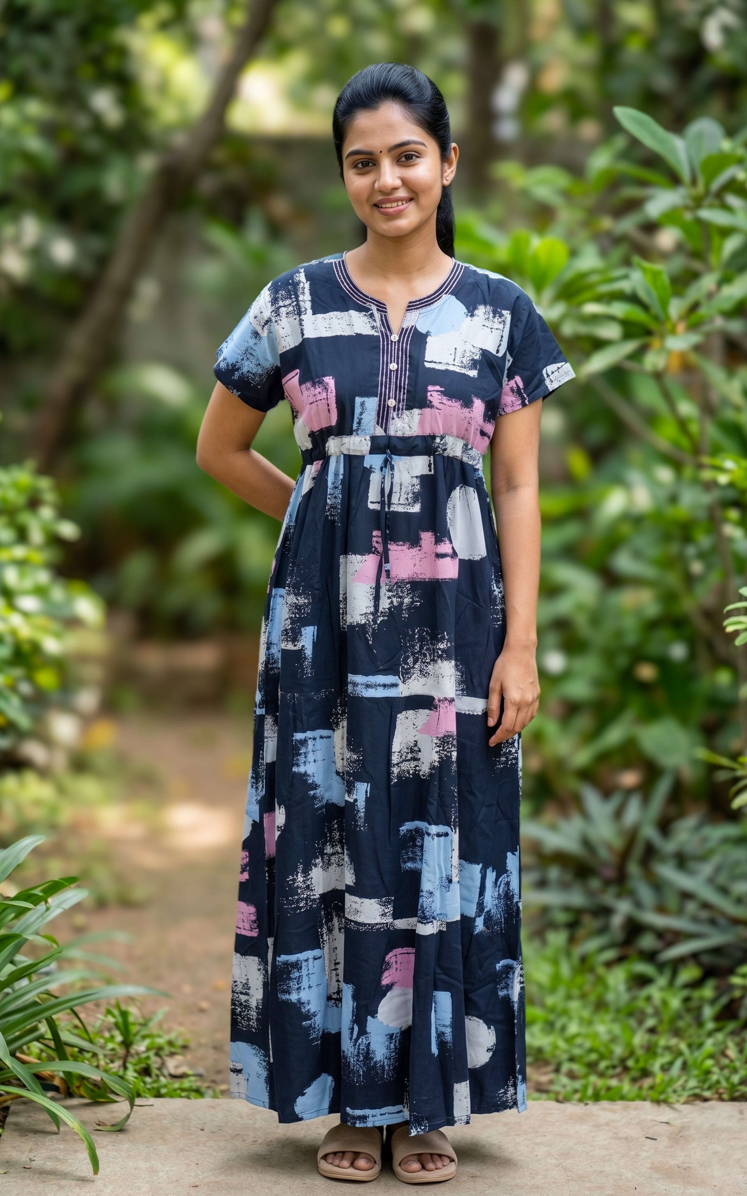 Cotton Straight Fit Nighty-160SS7A