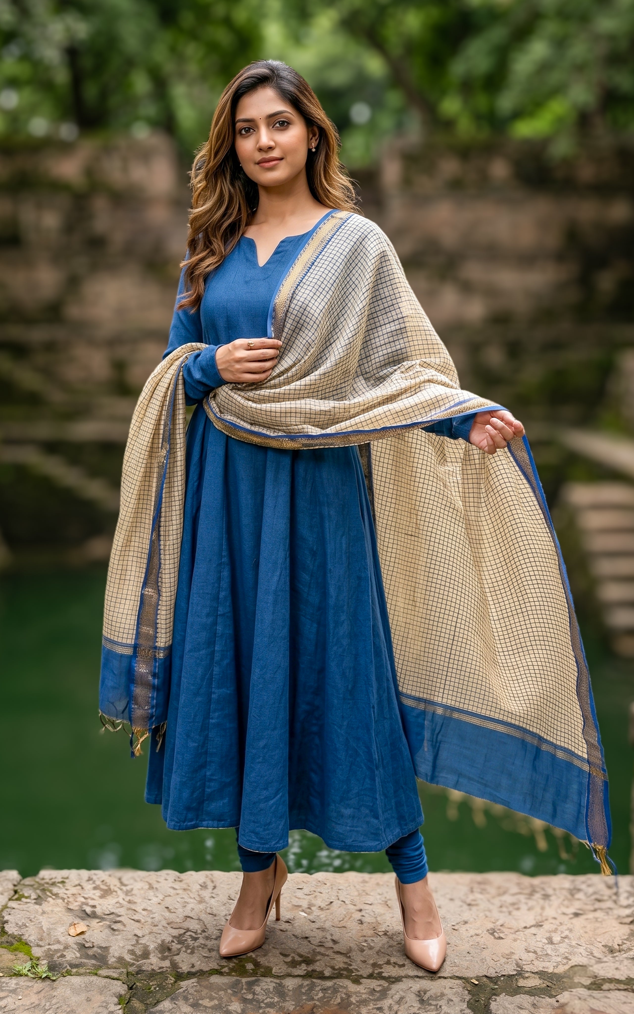 Anwen Blue (Kurti+Dupatta)