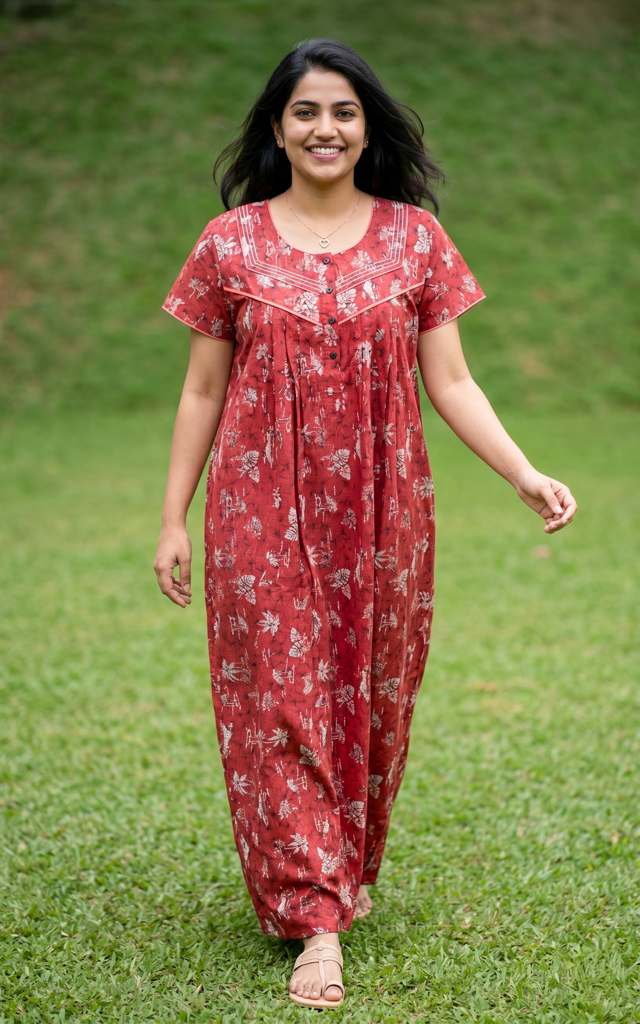 Cotton Straight Fit Nighty-162SS19