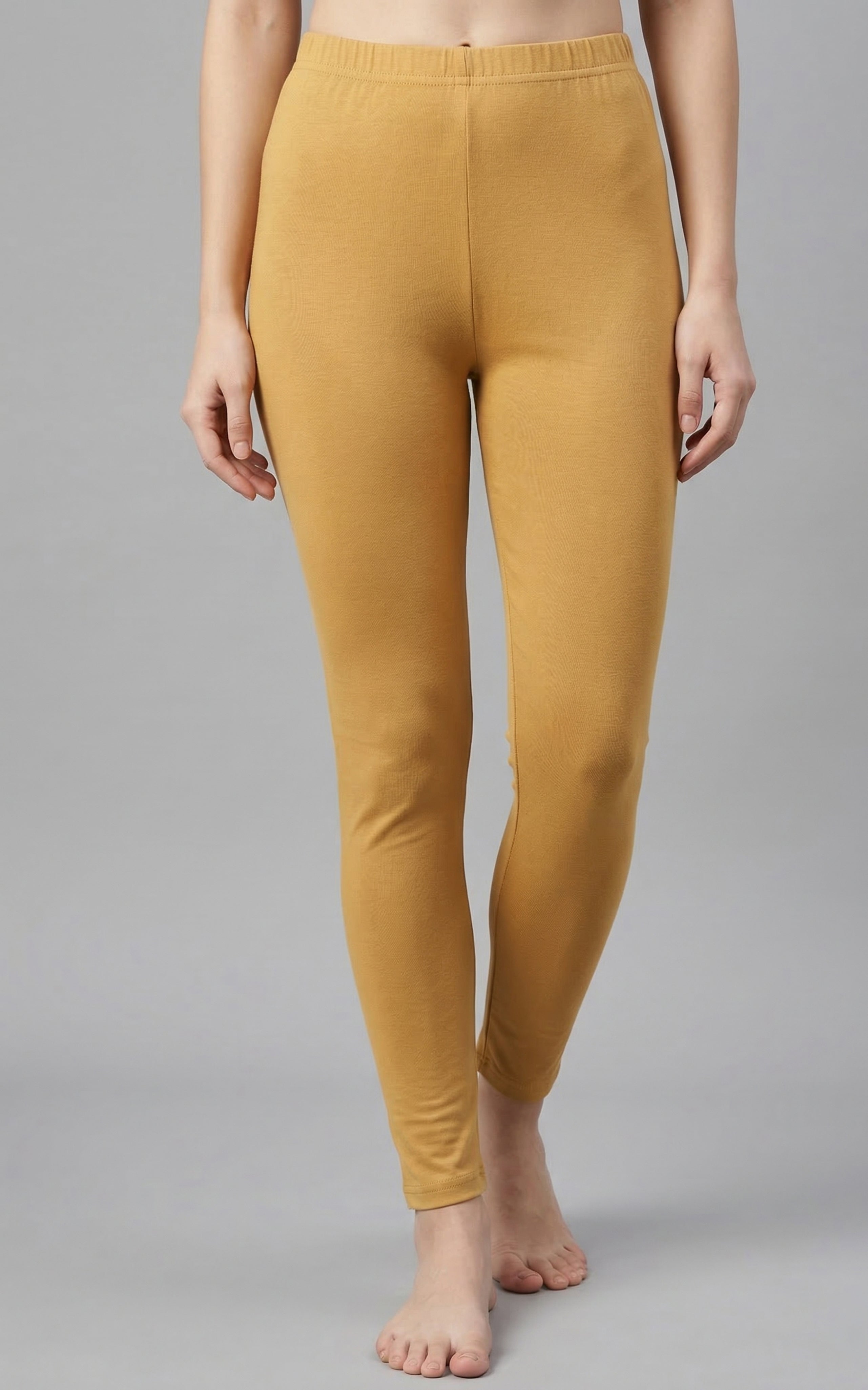 Instore – Golden Beige Ankle Length Legging for Women – Stretchable – Mix N Match Bottom Wear