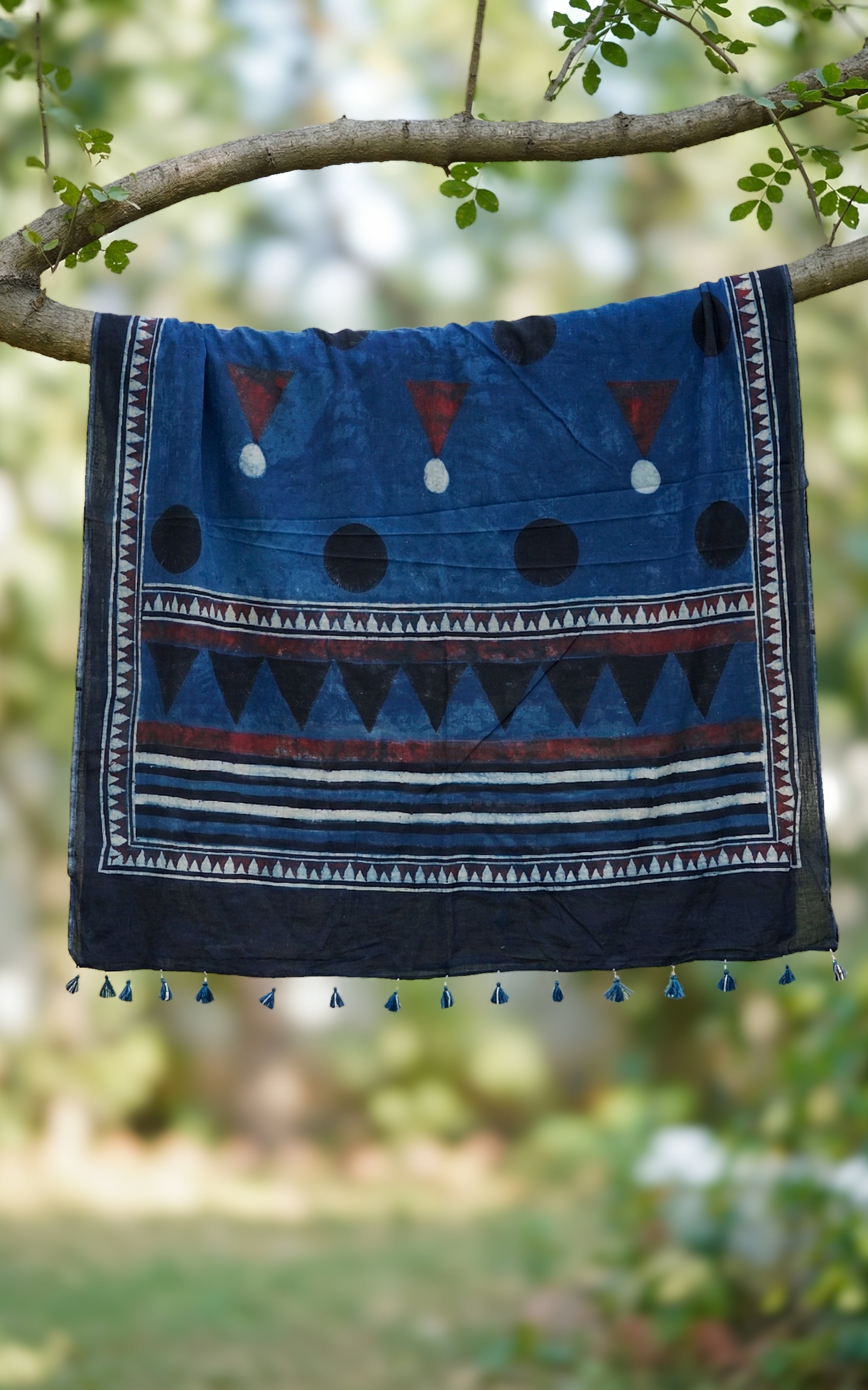 Cotton Handblock Dupatta 160SN8 Length: 2.70Mts