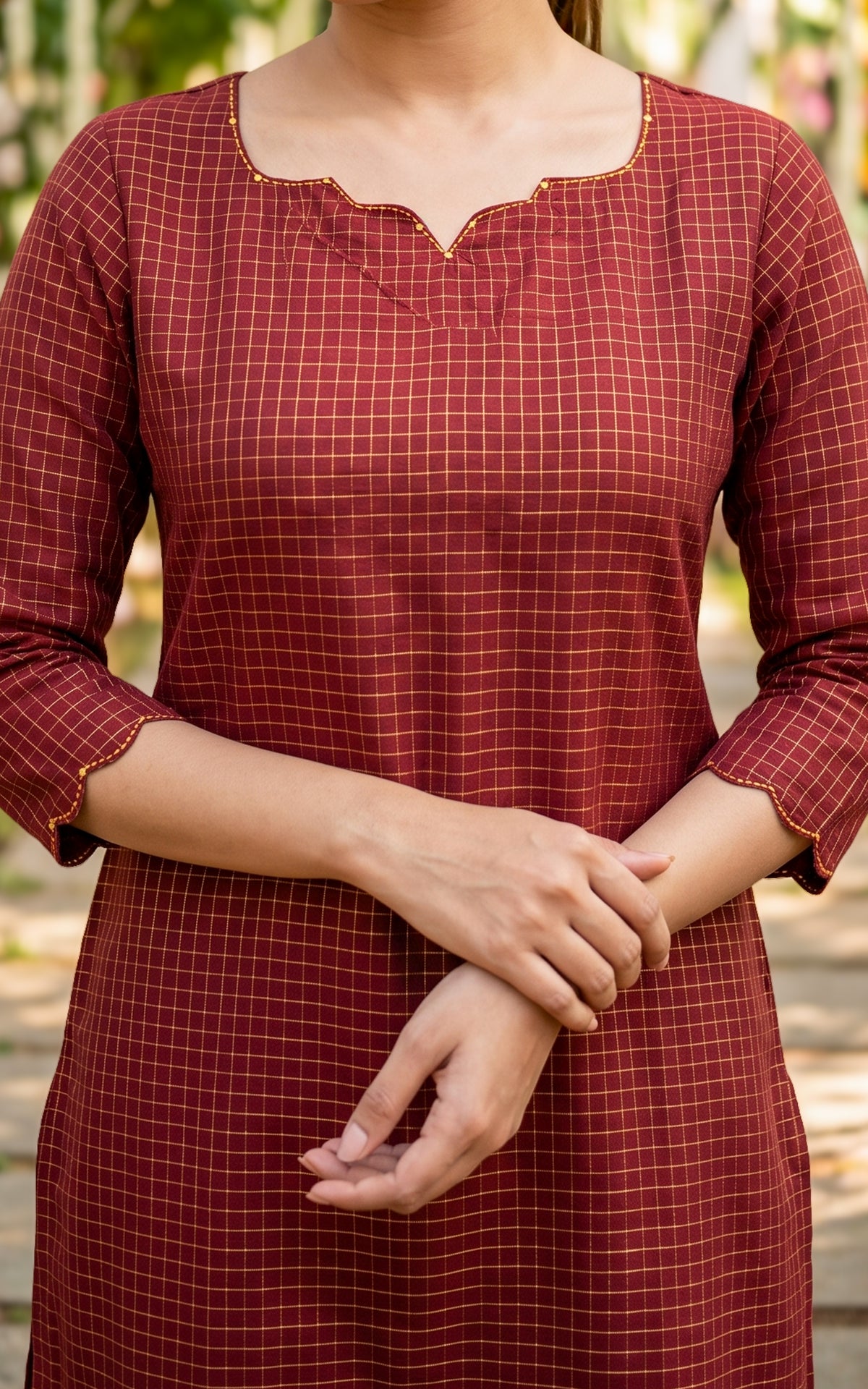 Narumugai Maroon (Kurti+Dupatta)