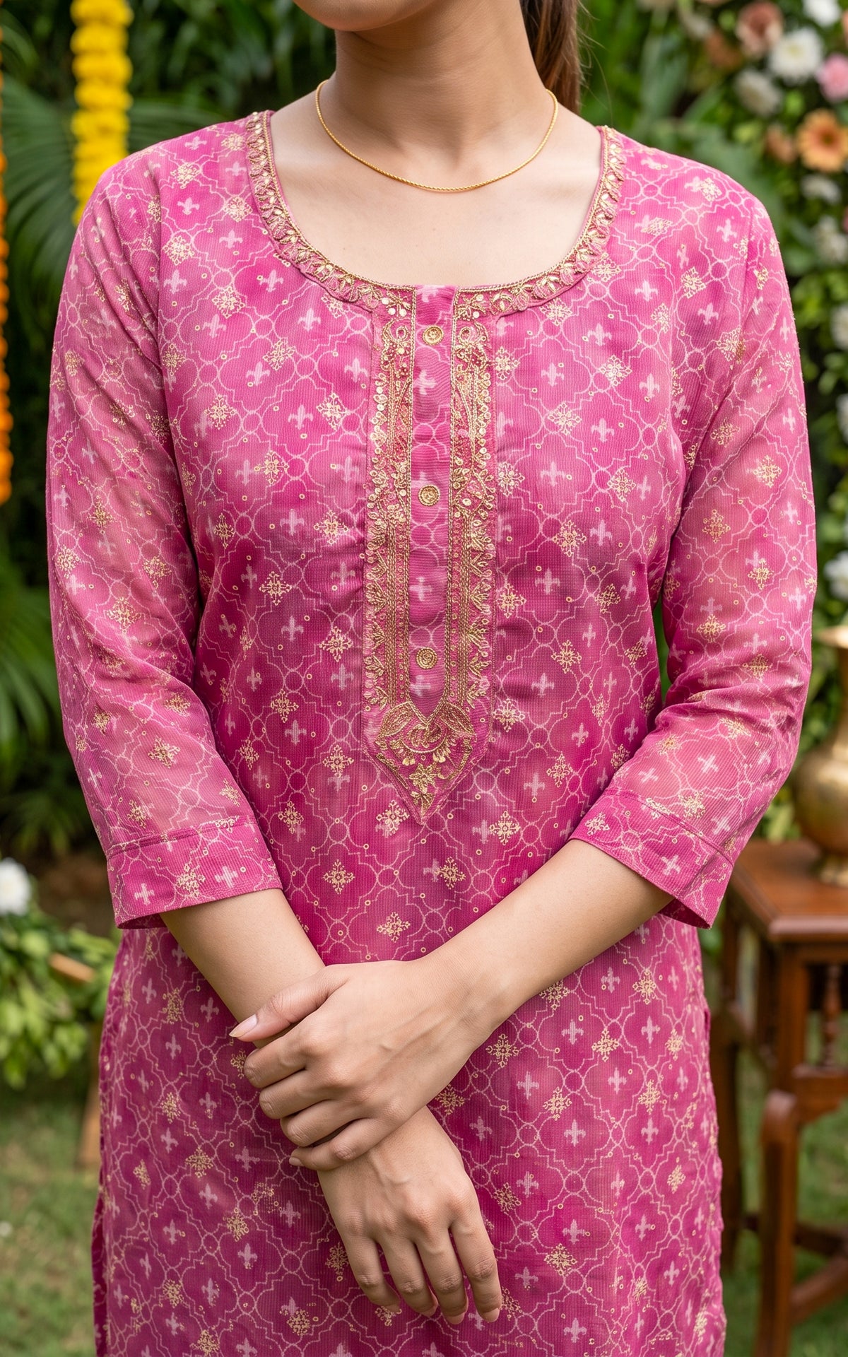Monal Pink (Kurti+Pant+Dupatta)