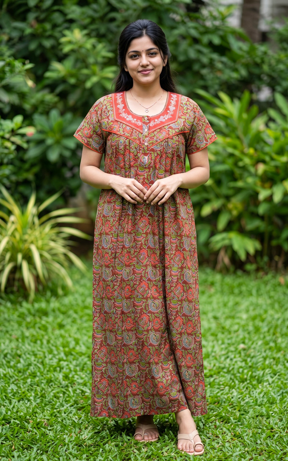 Cotton Straight Fit Nighty-165SS4A