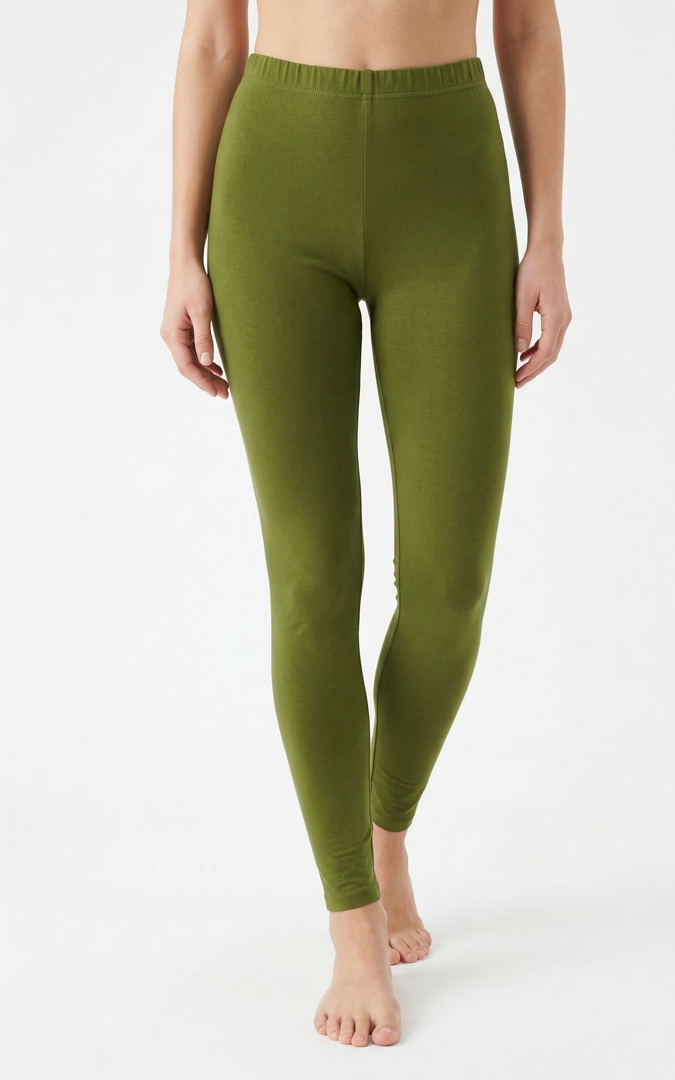  Instore – Chutney Green Ankle Length Legging for Women – Stretchable – Mix N Match Bottom Wear