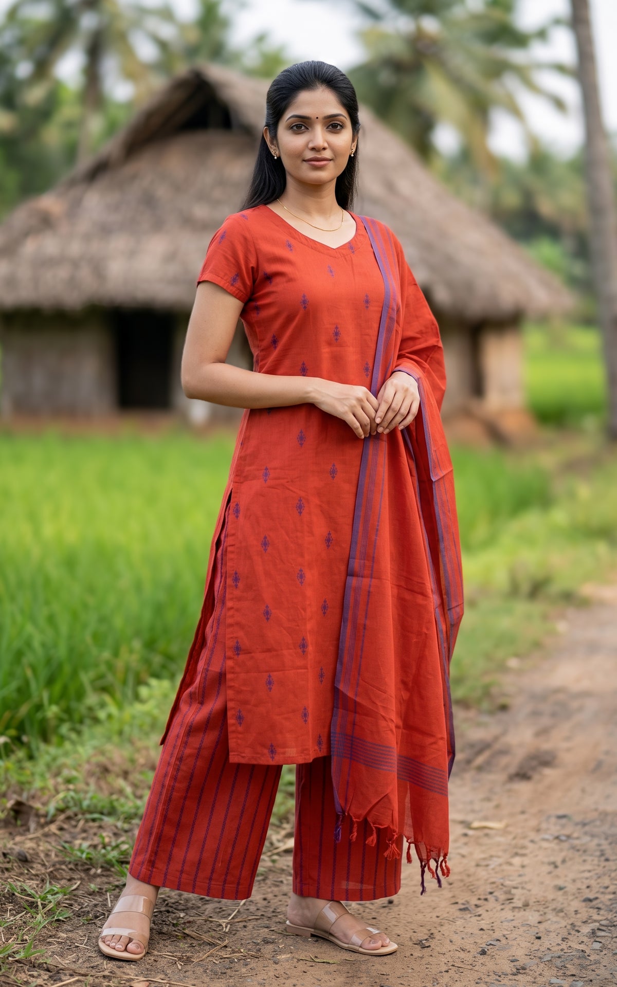 Raji Rust (Kurti+Pant+Dupatta)