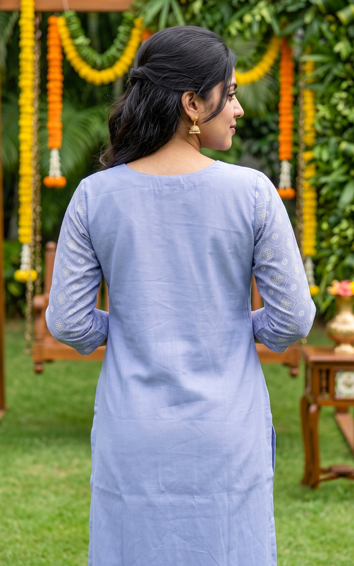 Malarnisha Ice Blue (Kurti+Pant+Dupatta)