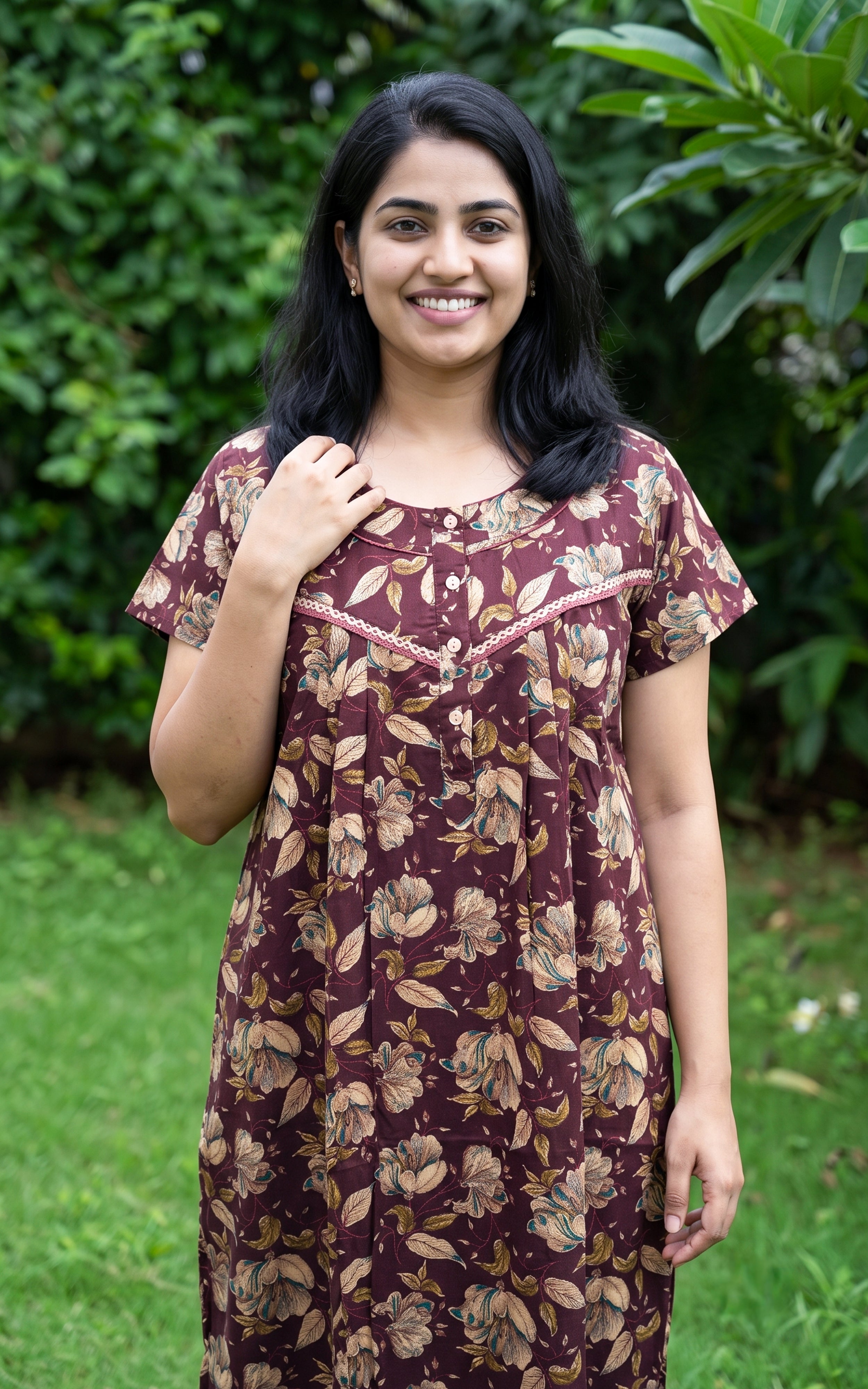 Cotton Straight Fit Nighty-164SS2