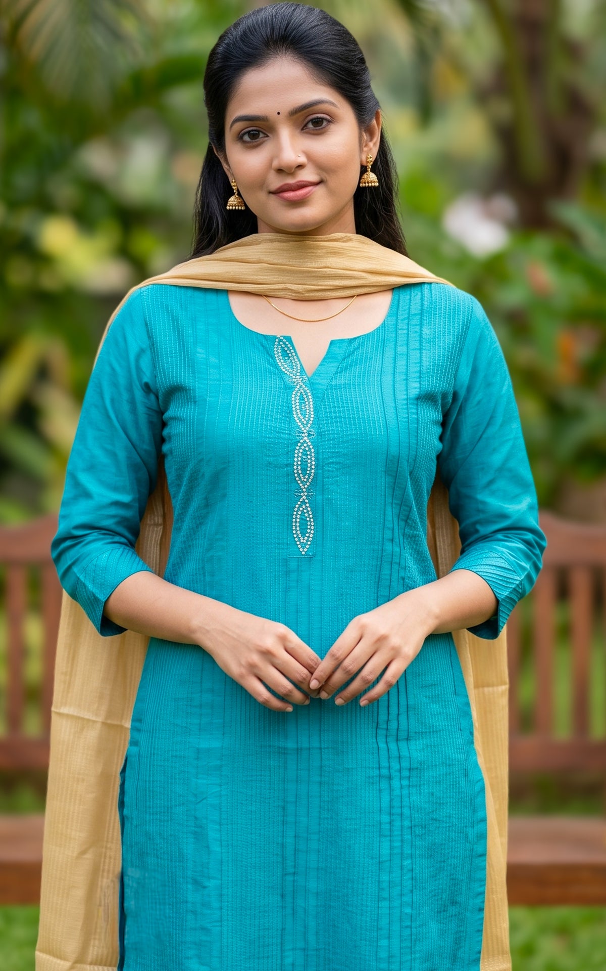 Delisha Blue (Kurti+Dupatta)