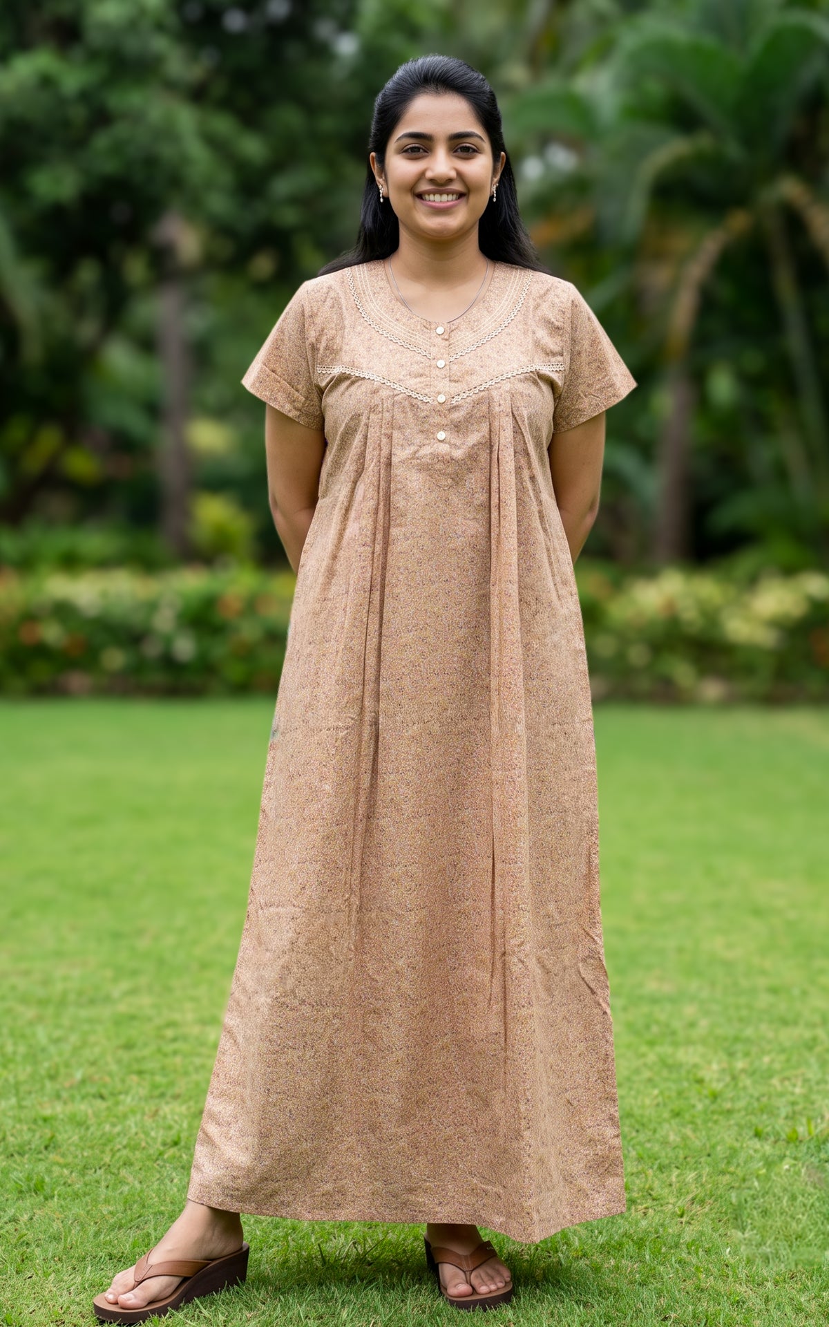 Cotton Straight Fit Nighty-166SS1