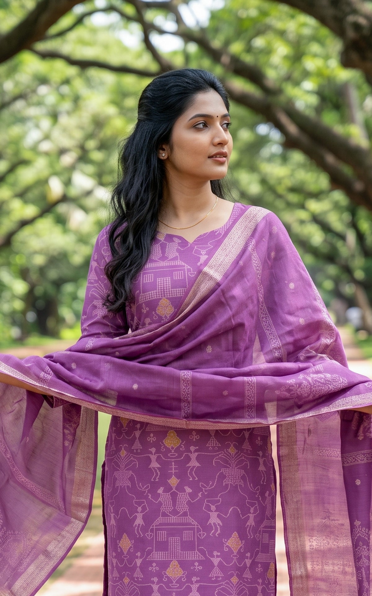 Farhana Violet (Kurti+Pant+Dupatta)