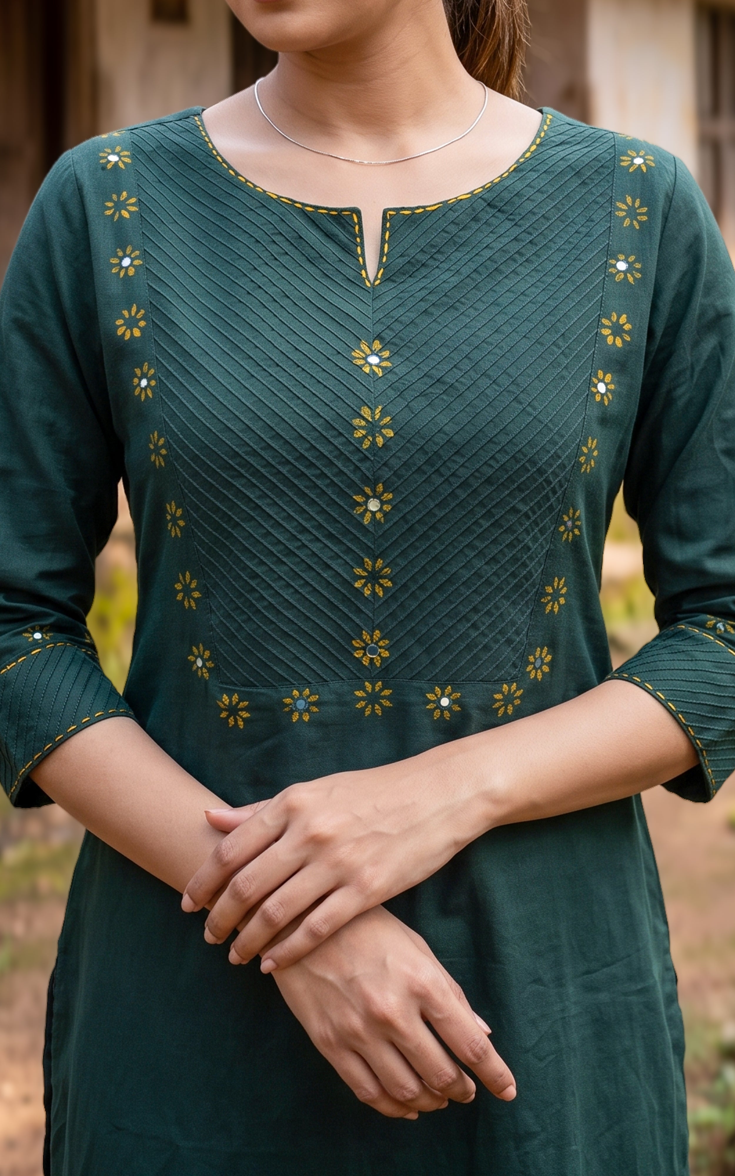 Masani Bottle Green (Only Kurti)