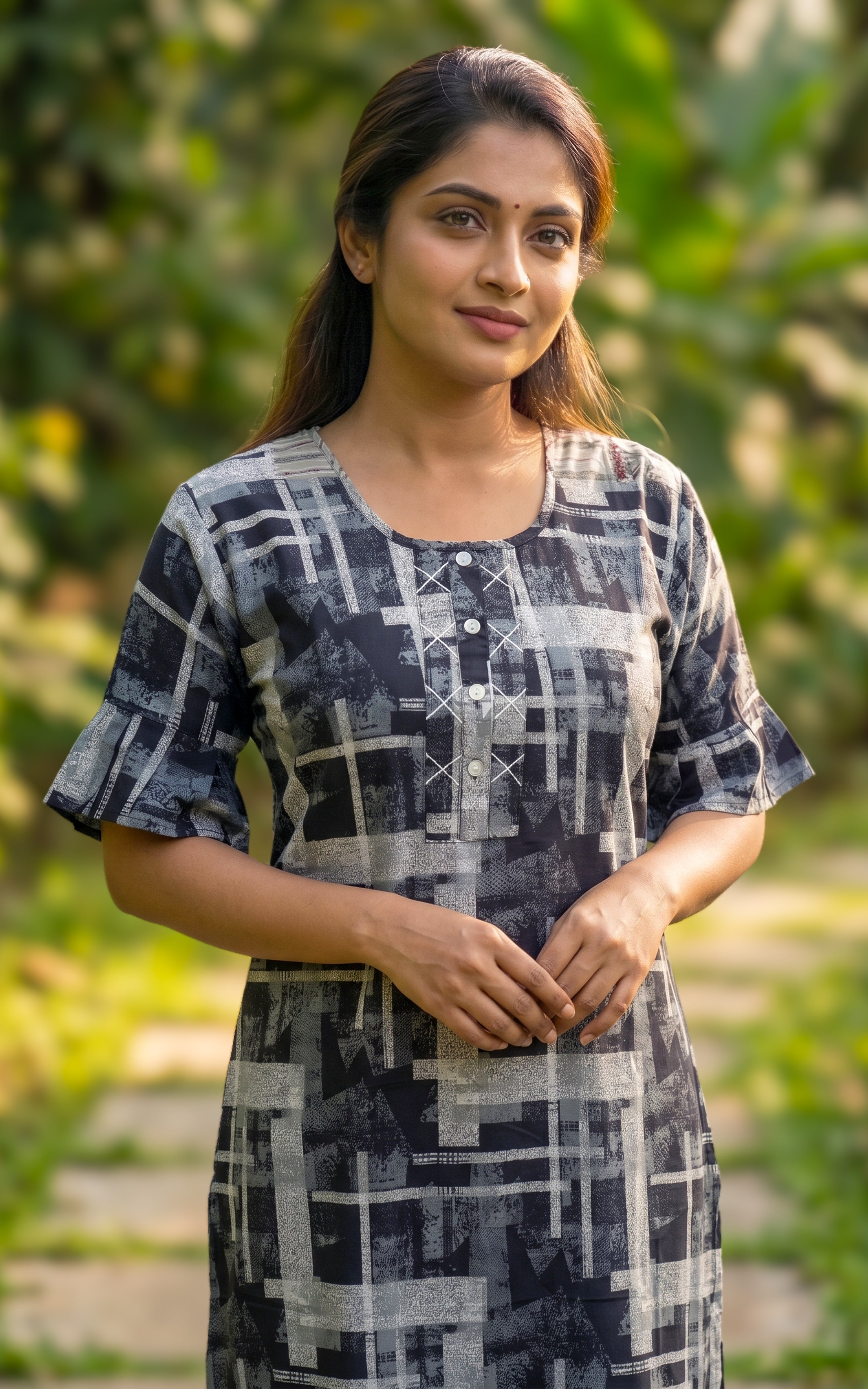Cotton Straight Fit Nighty-160SS9