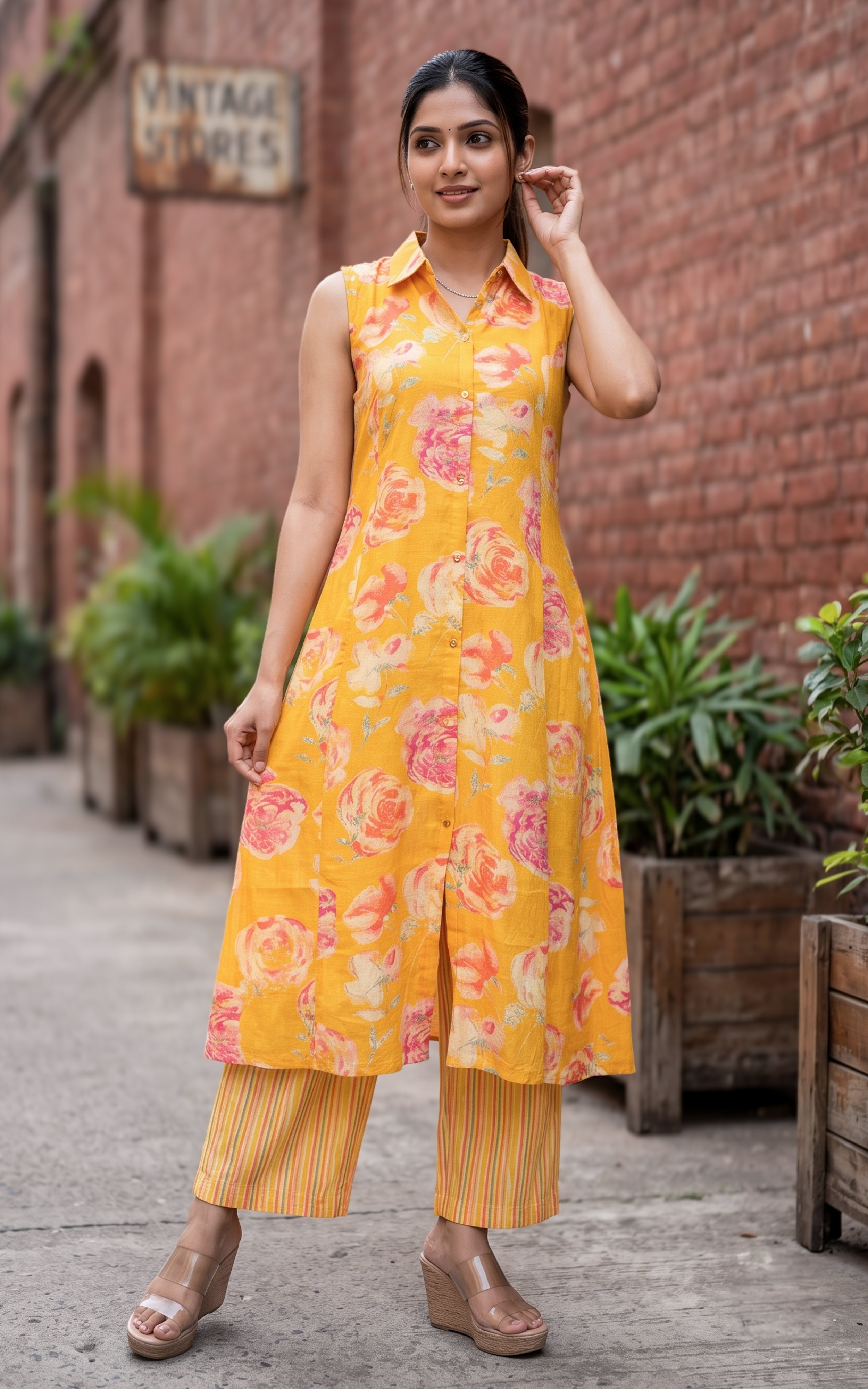 Gajra Yellow (Kurti+Pant)