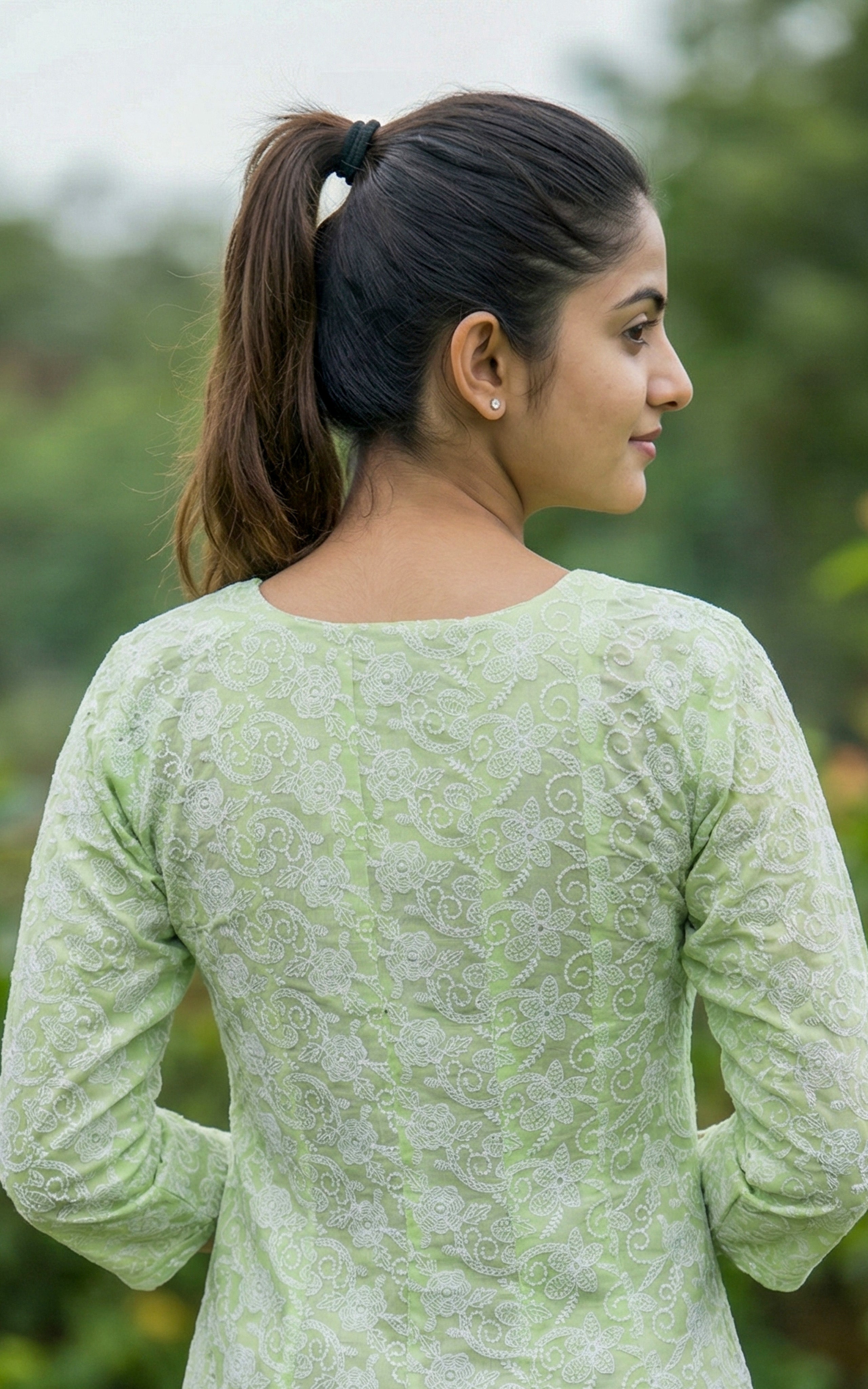 Green color Aline kurti