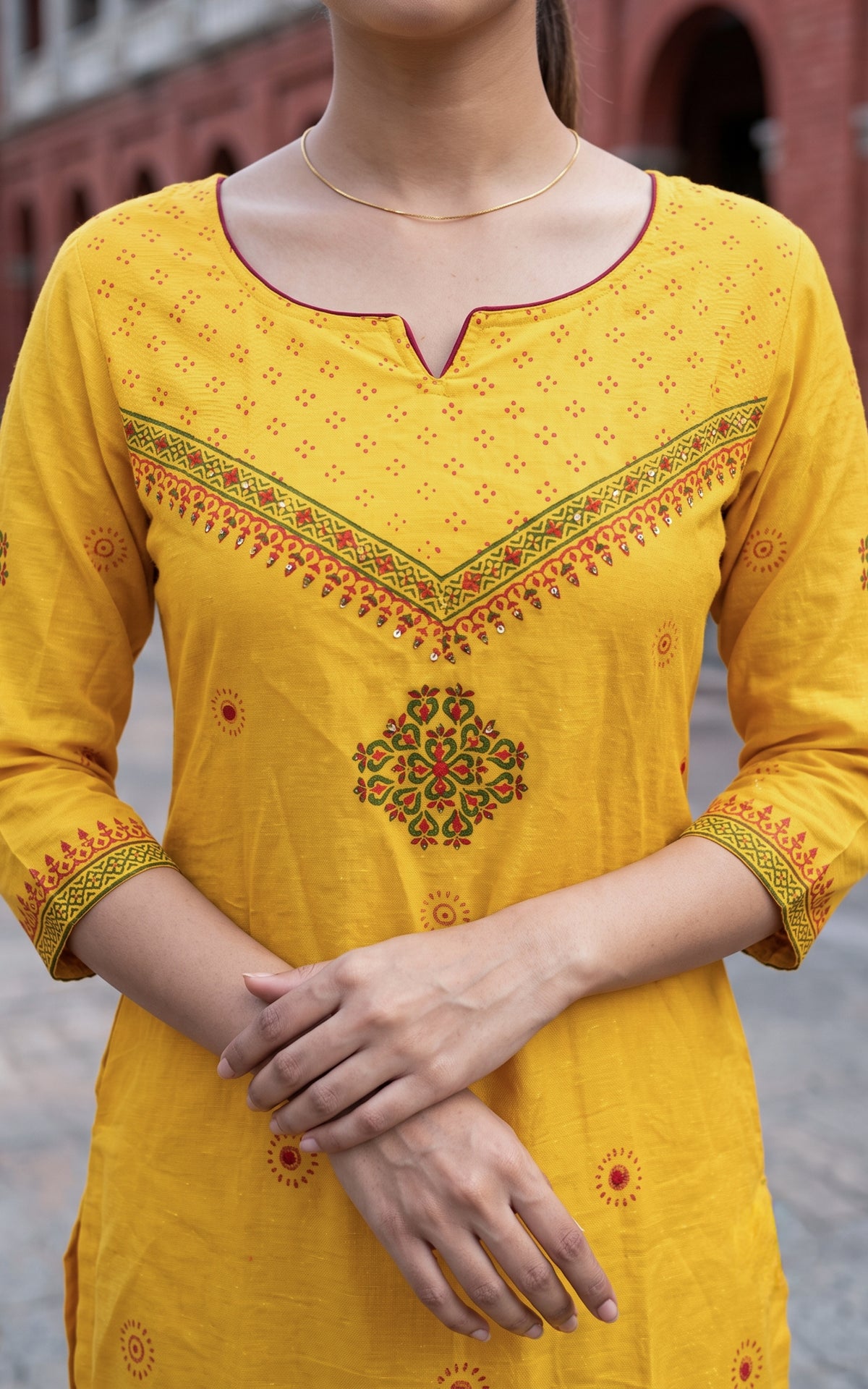 Mazhal Mustard Yelow (Kurti+Pant)