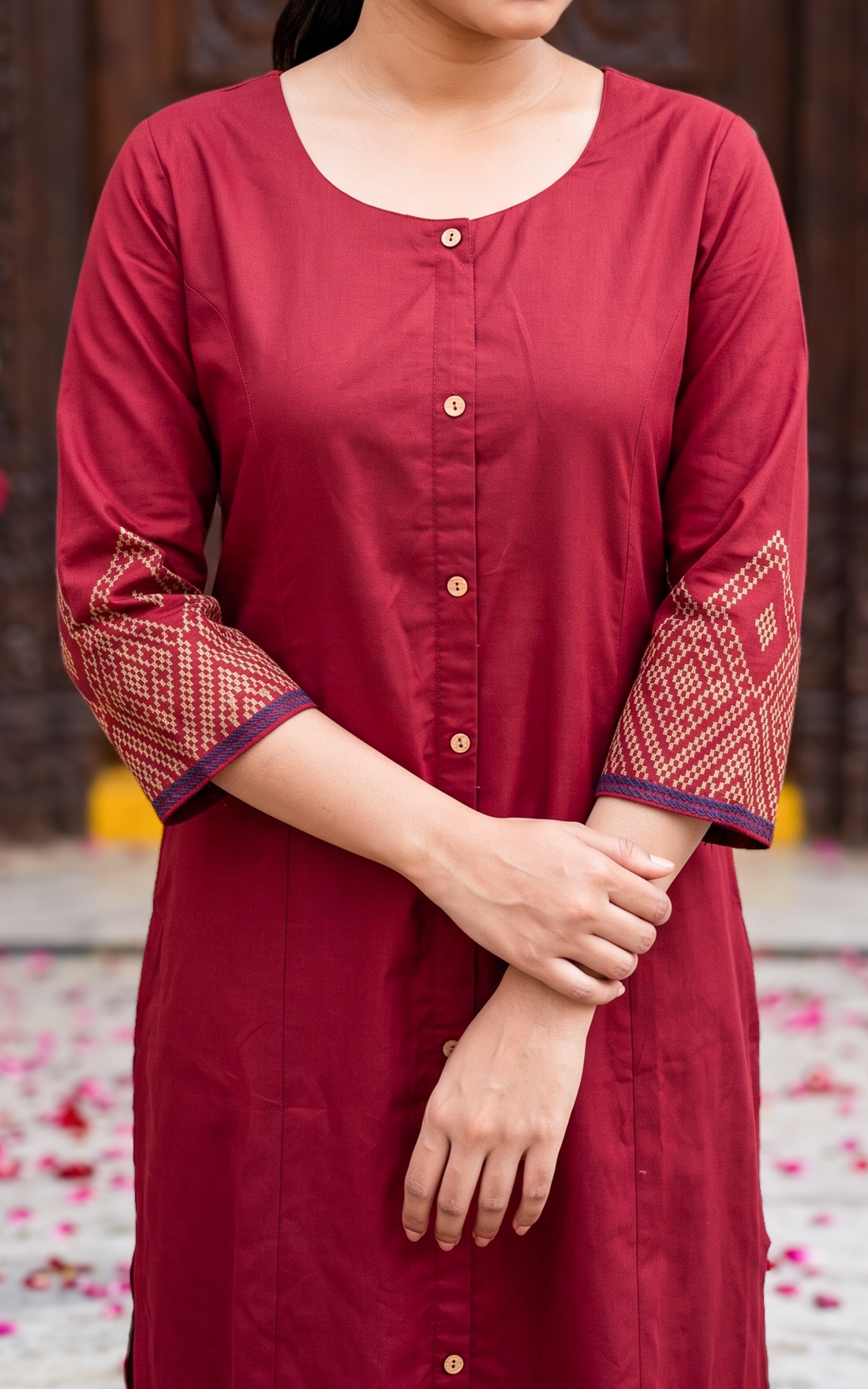 Joshna Maroon (Kurti+Pant)