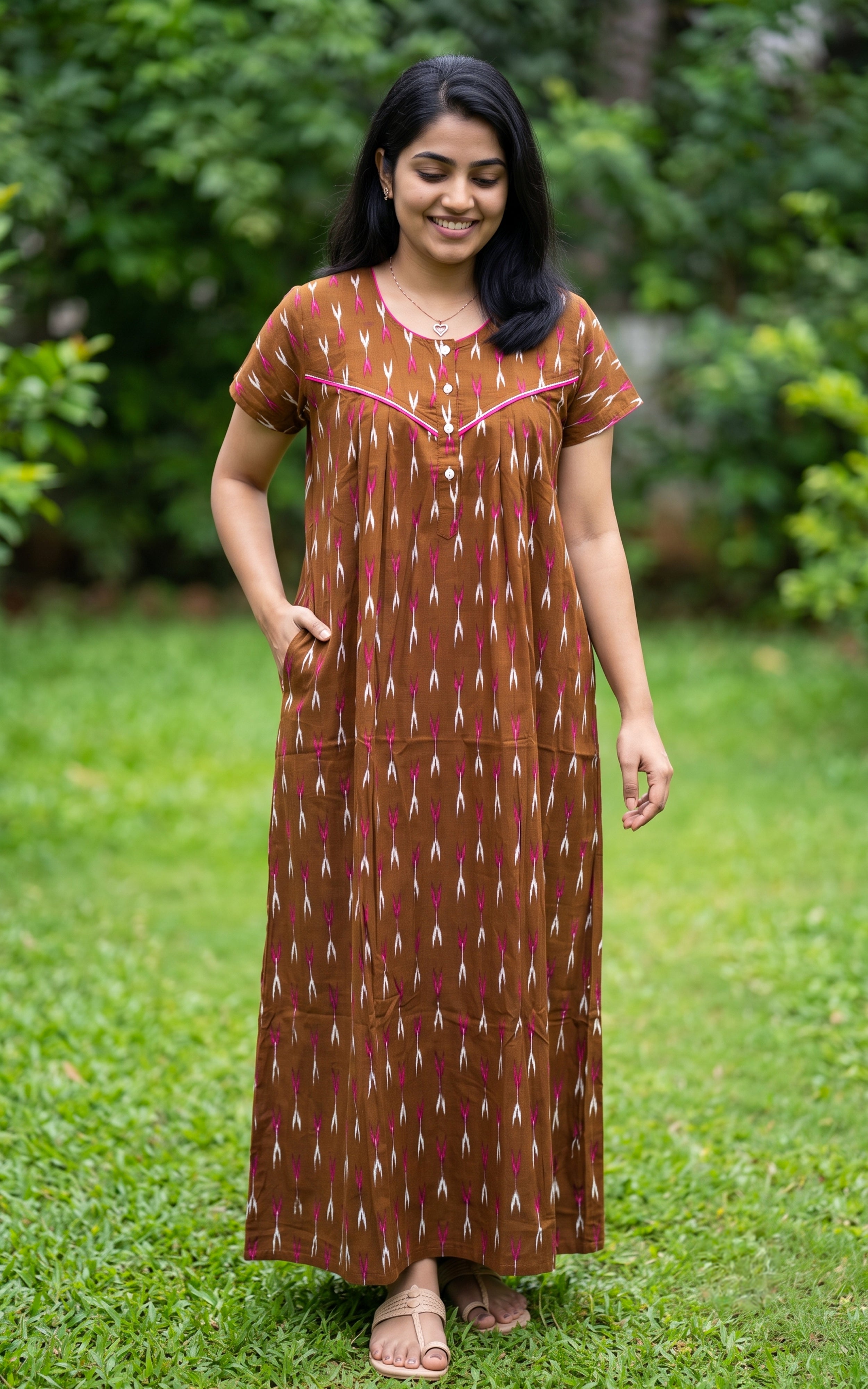 Cotton Straight Fit Nighty-164SS9
