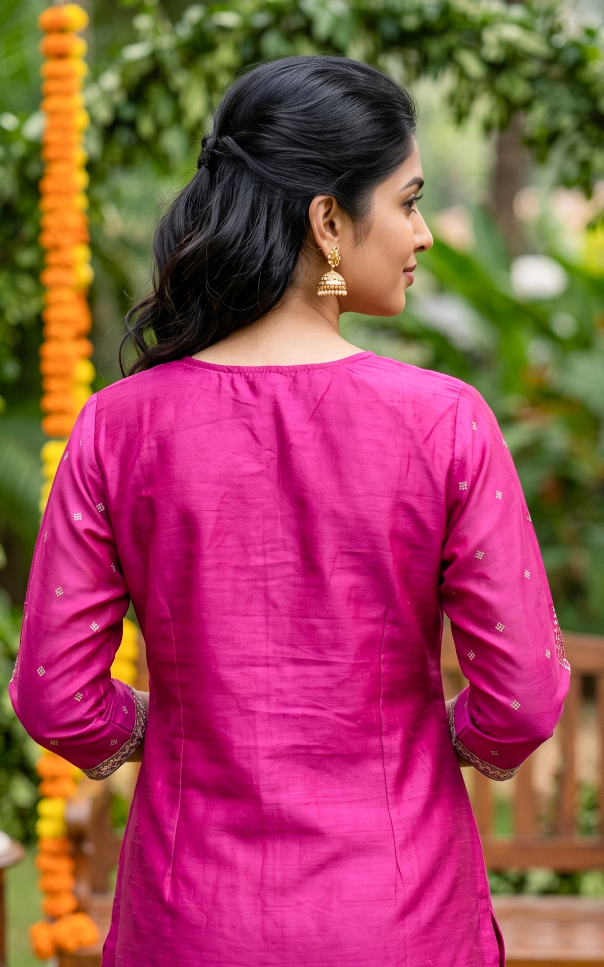 Nathira Magenta (Kurti+Pant+Dupatta)