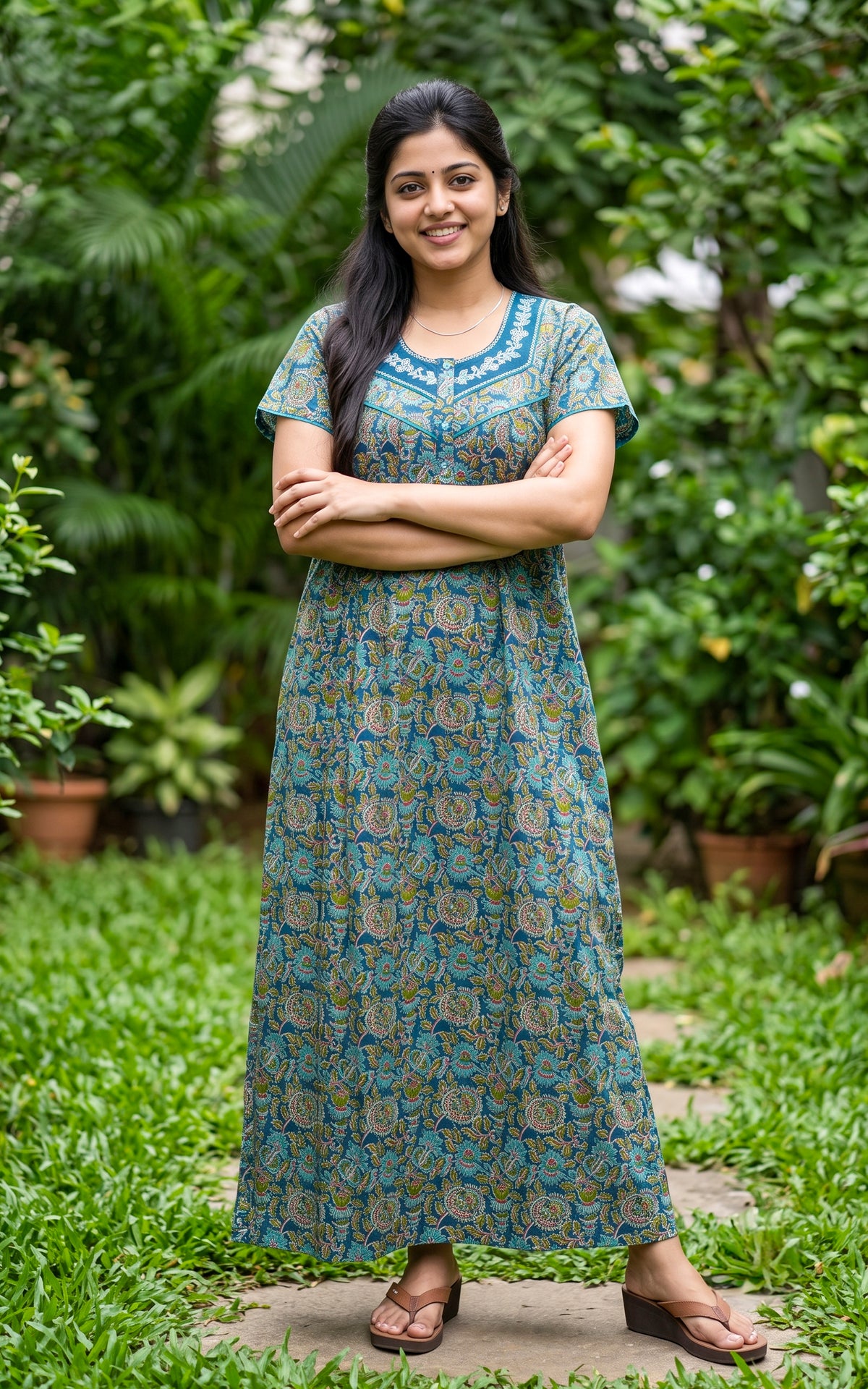 Cotton Straight Fit Nighty-165SS4B