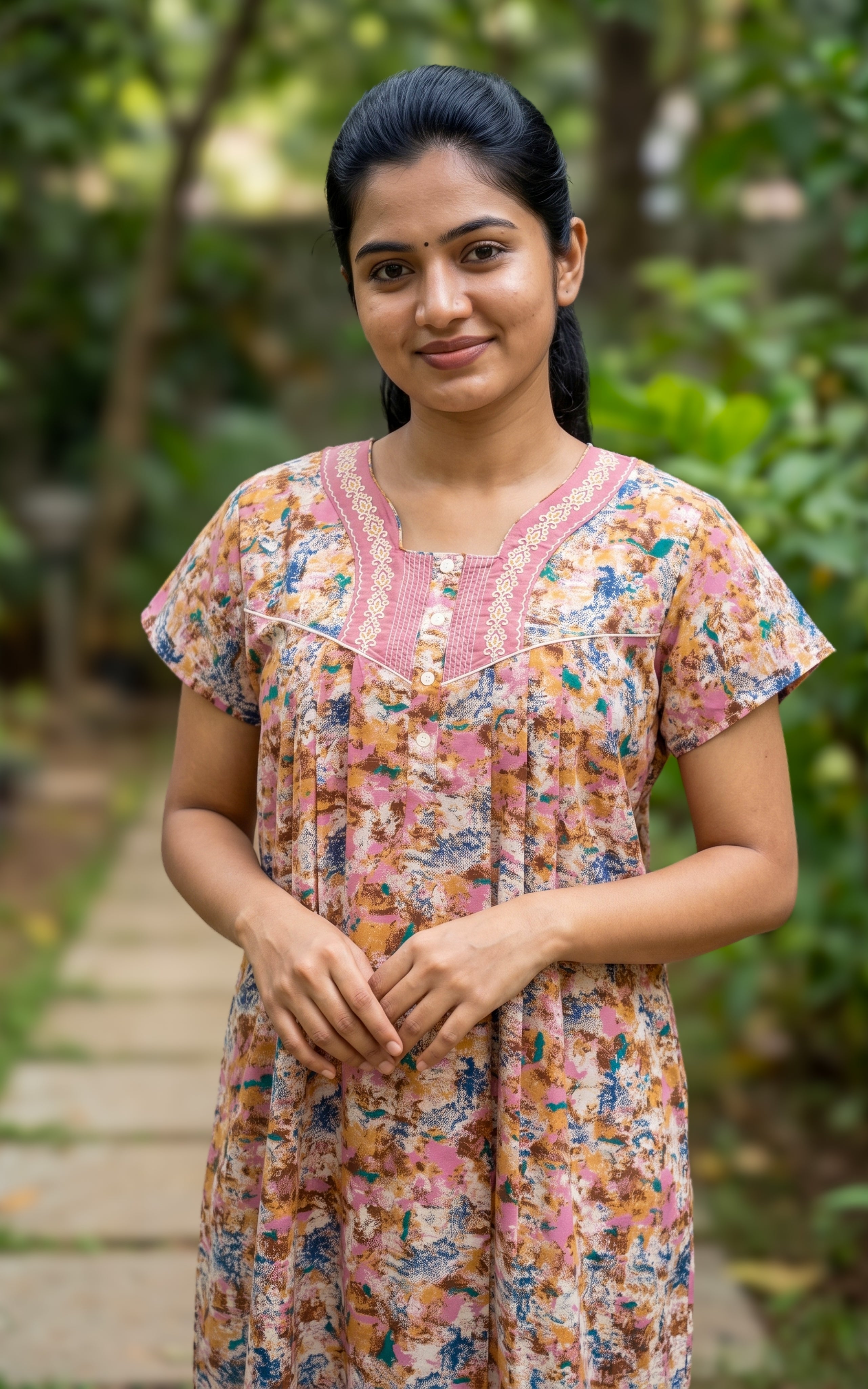Cotton Straight Fit Nighty-160SS15C