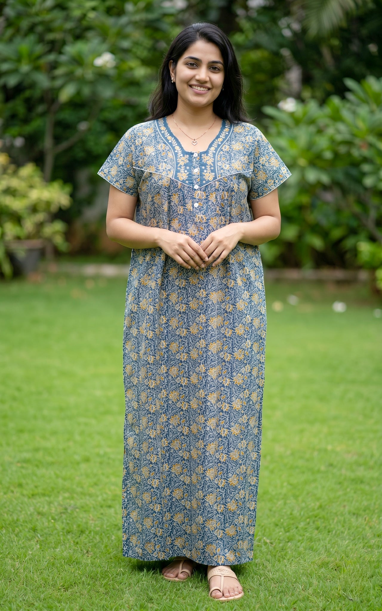 Cotton Straight Fit Nighty-162SS11