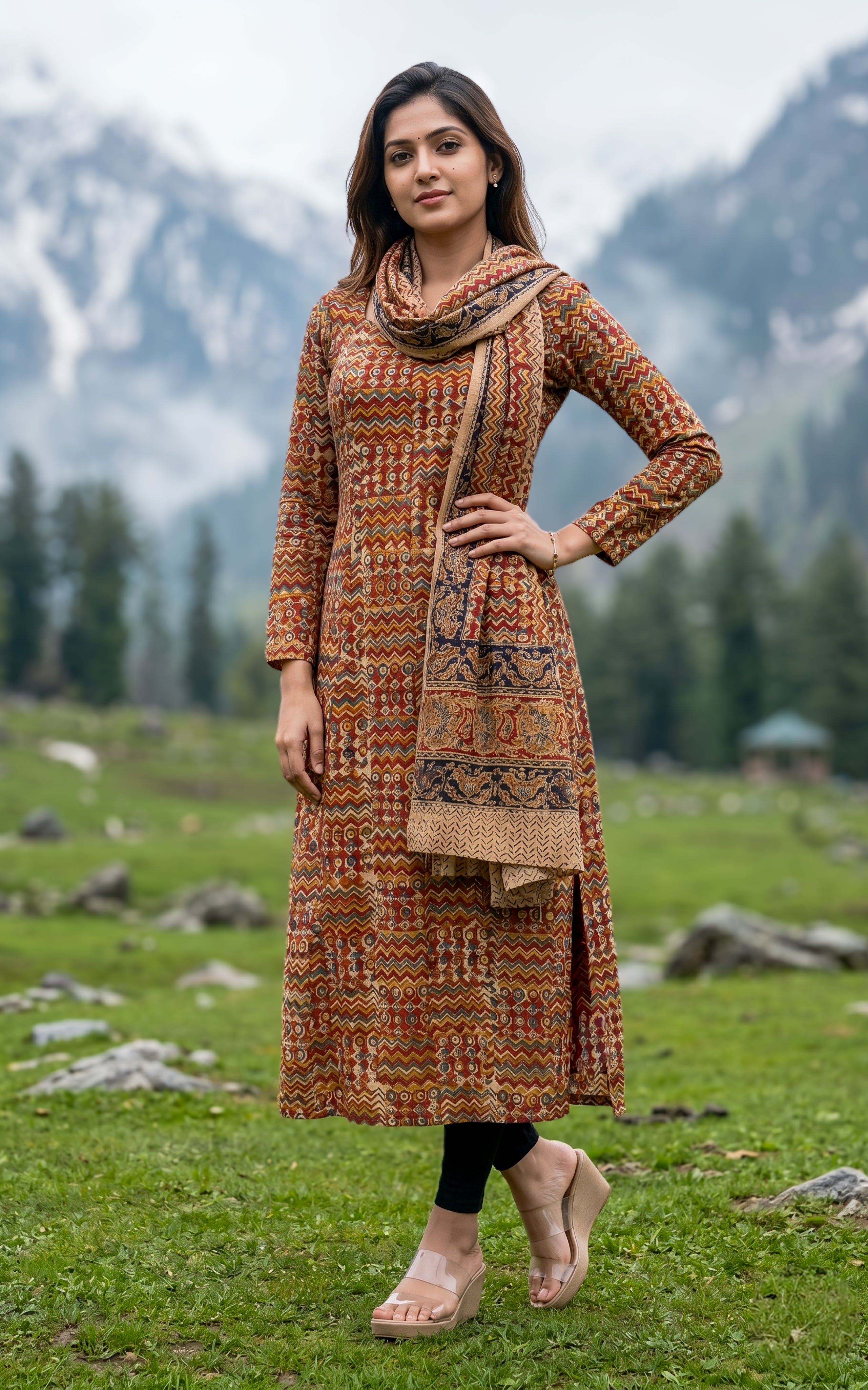 Casual wear Kalamkari Anarkali for women