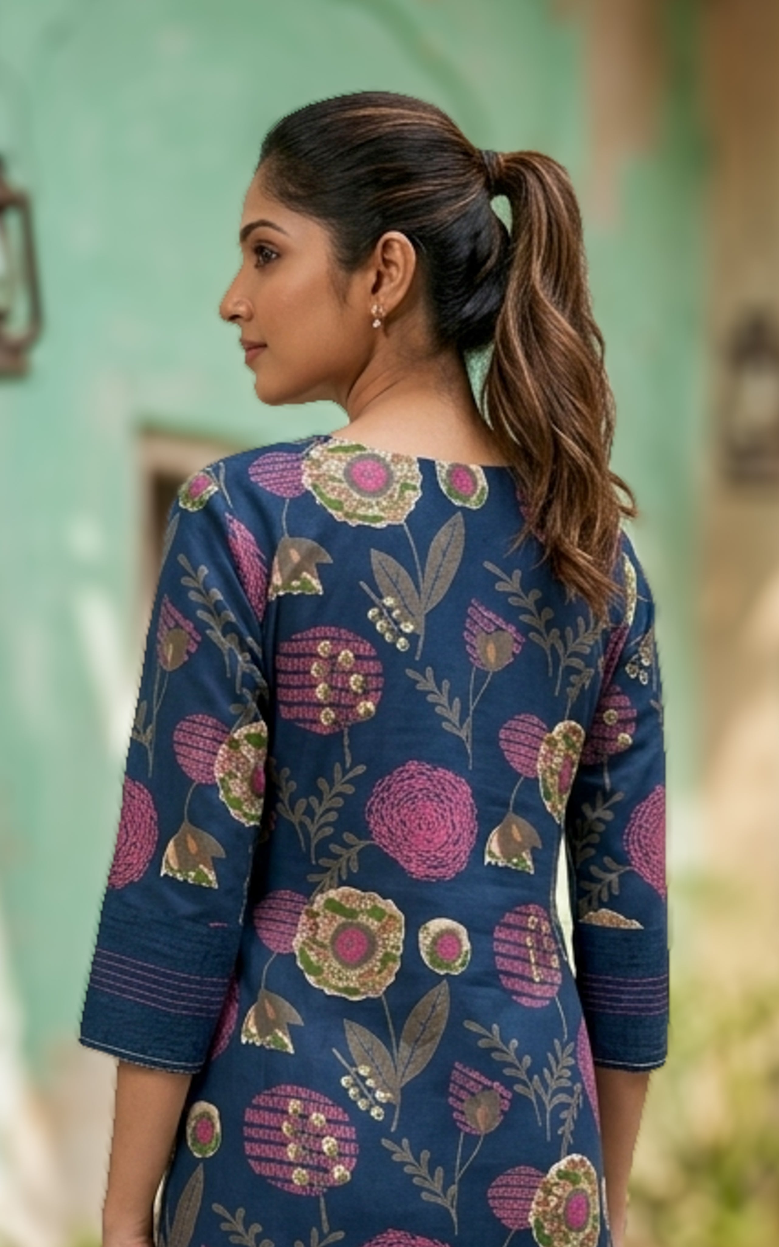 Kaveri Blue (Kurti+Pant+Dupatta)