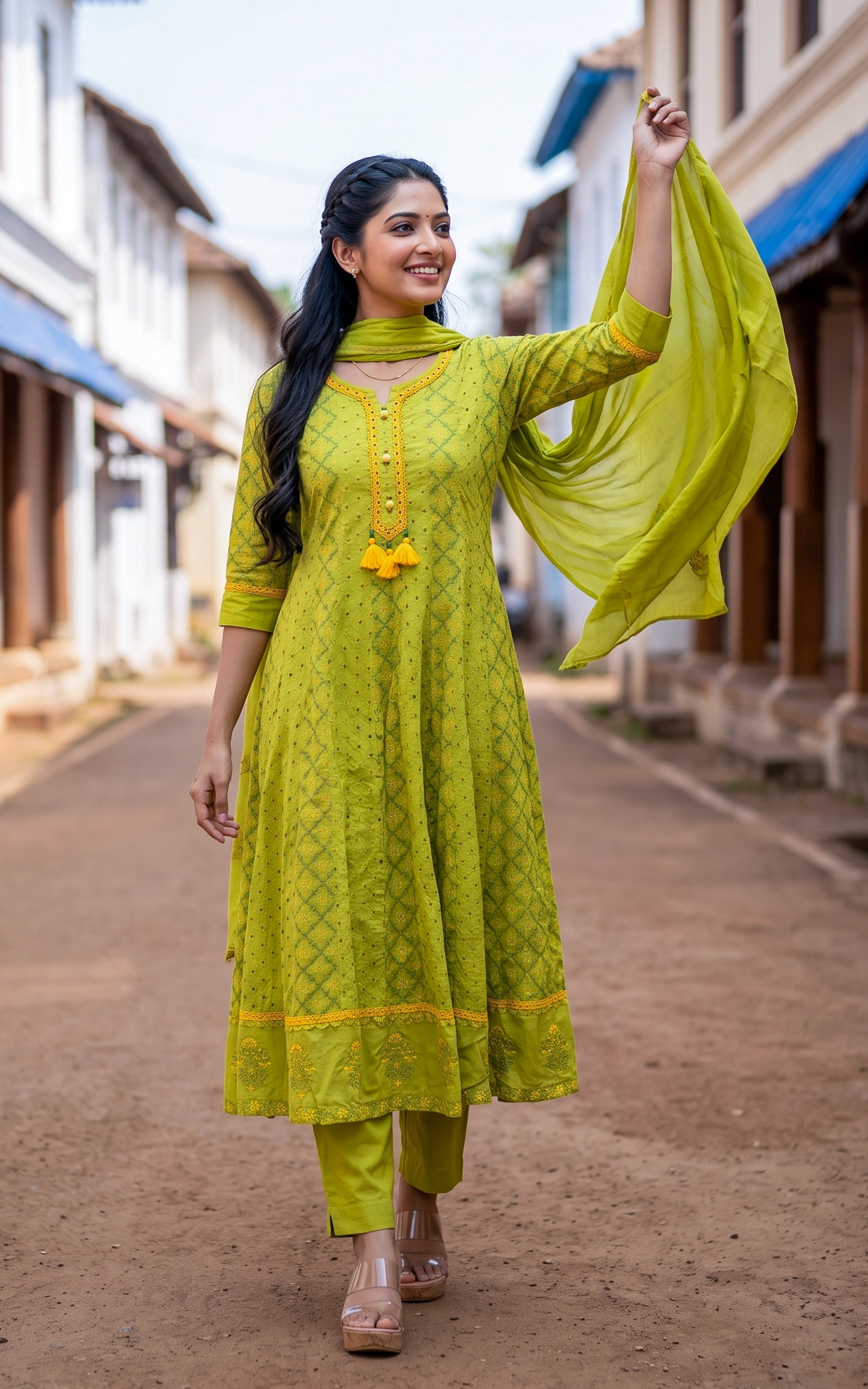 Pagal Nilavu (Kurti+Pant+Dupatta)