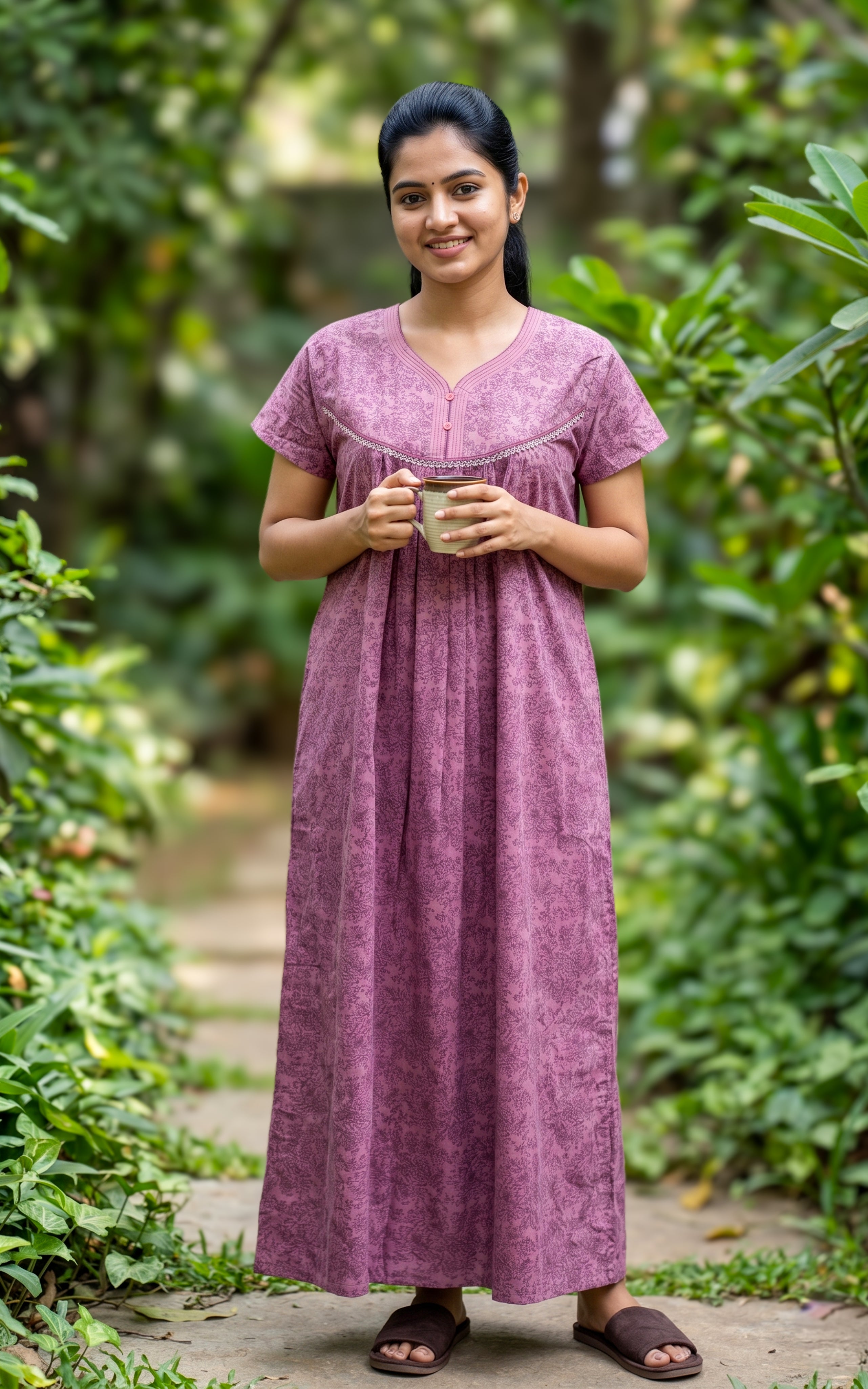 Cotton Straight Fit Nighty-160SS12B