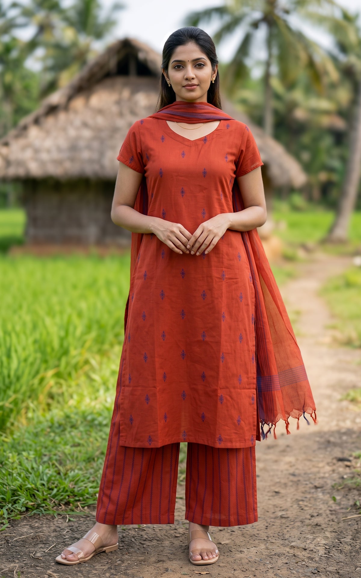 Raji Rust (Kurti+Pant+Dupatta)