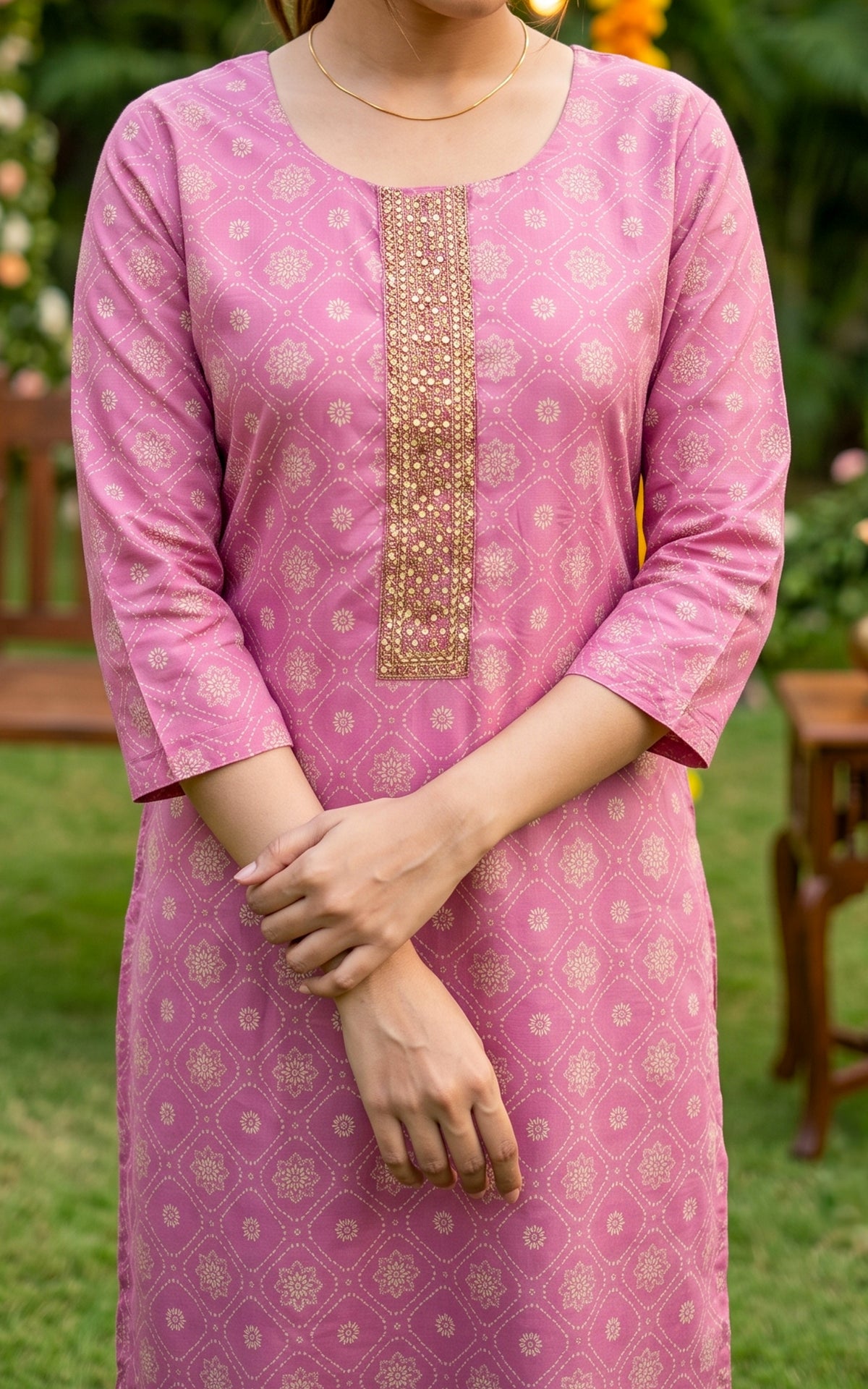 Malarnisha Pink (Kurti+Pant+Dupatta)
