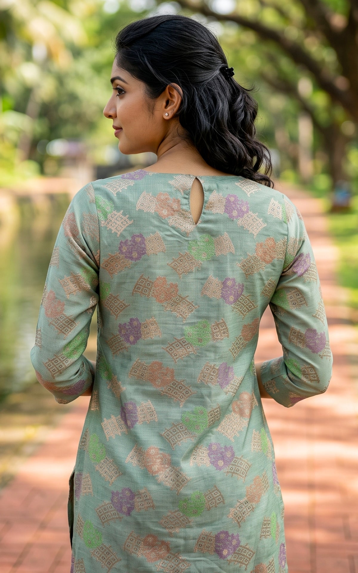 Gnanika Pastel Green (Kurti+Pant+Dupatta)