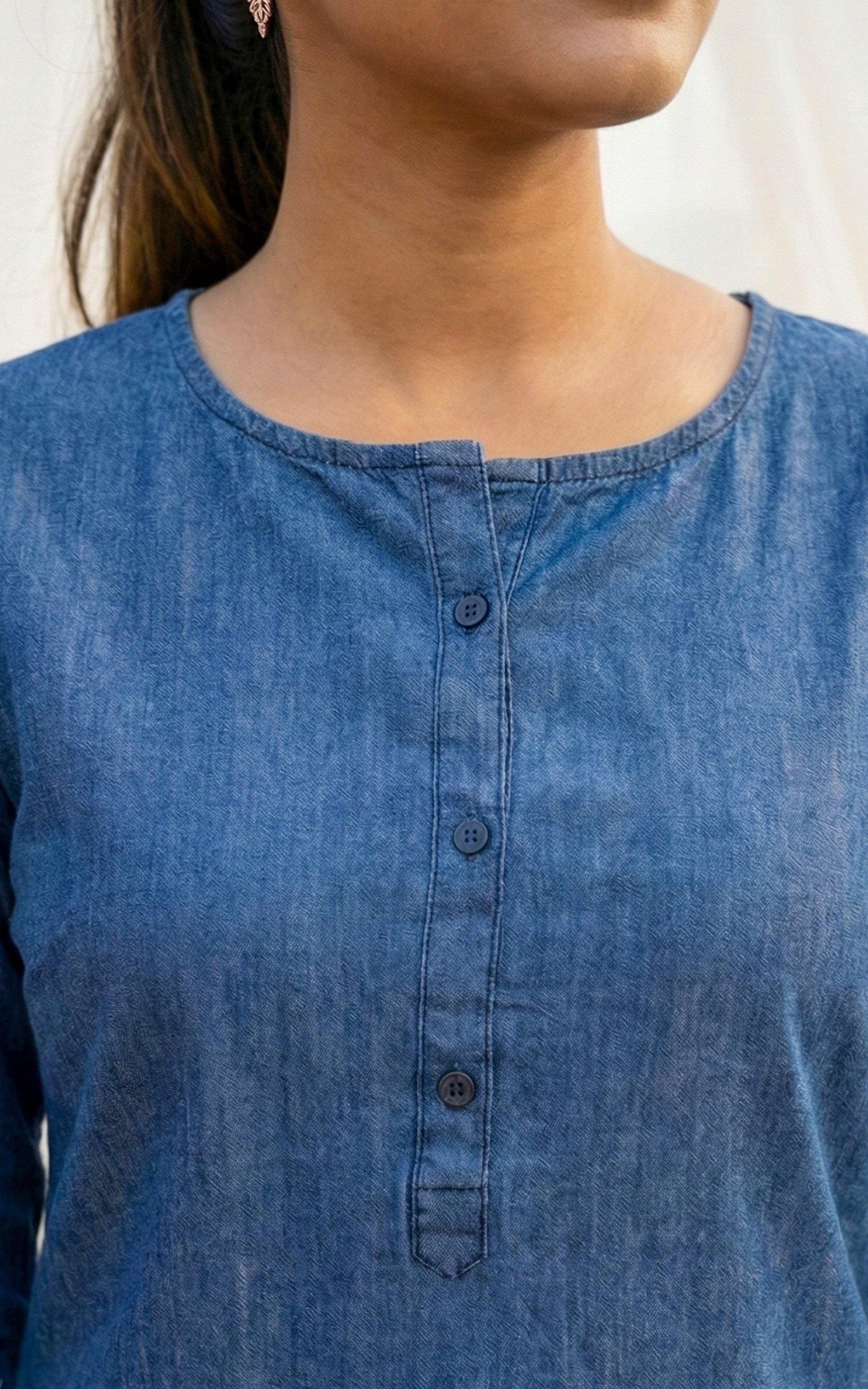 Instore – Denim Blue Suhani Kurti for Women – Denim – Indian Ethnic Wear