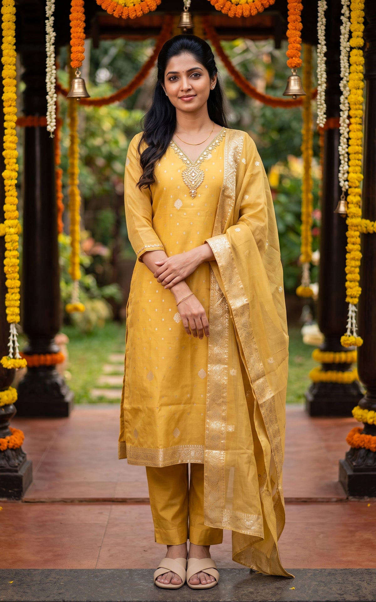 Aarthika Mustard (Kurti+Pant+Dupatta)